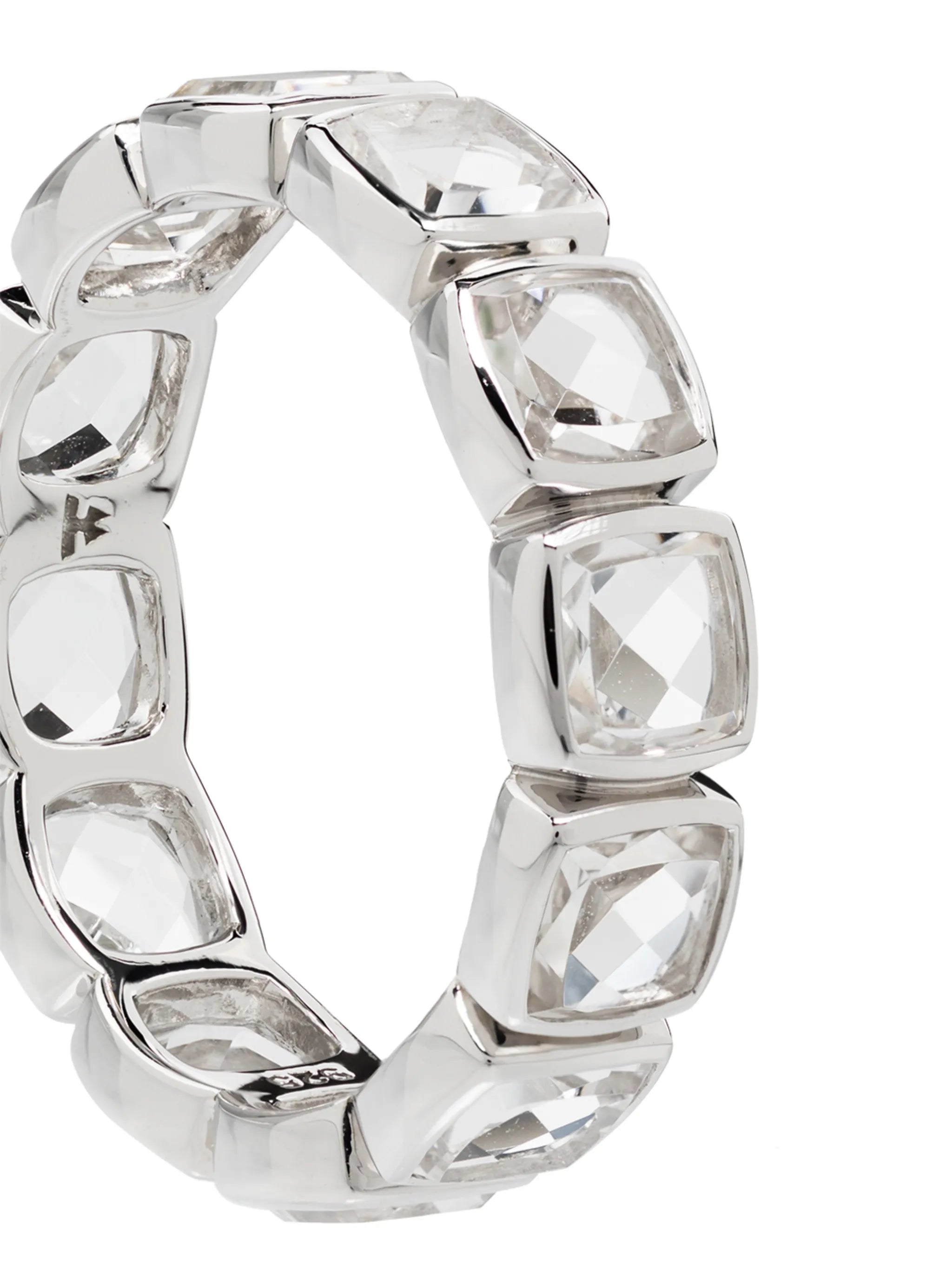 Cushion Band Rock crystal-embellished ring