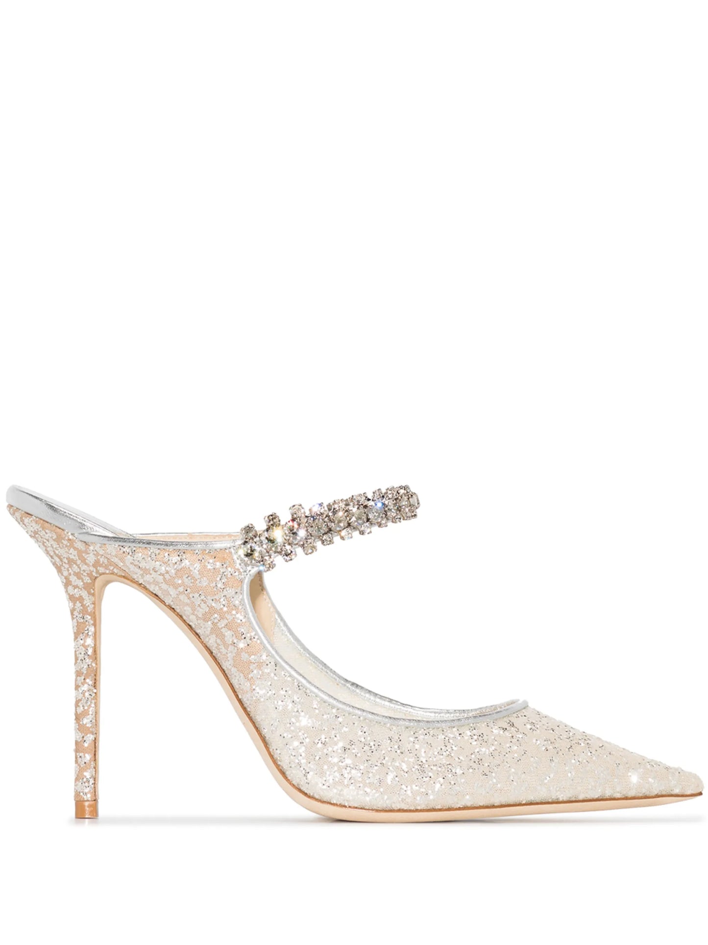 Bing 100mm crystal-embellished mules