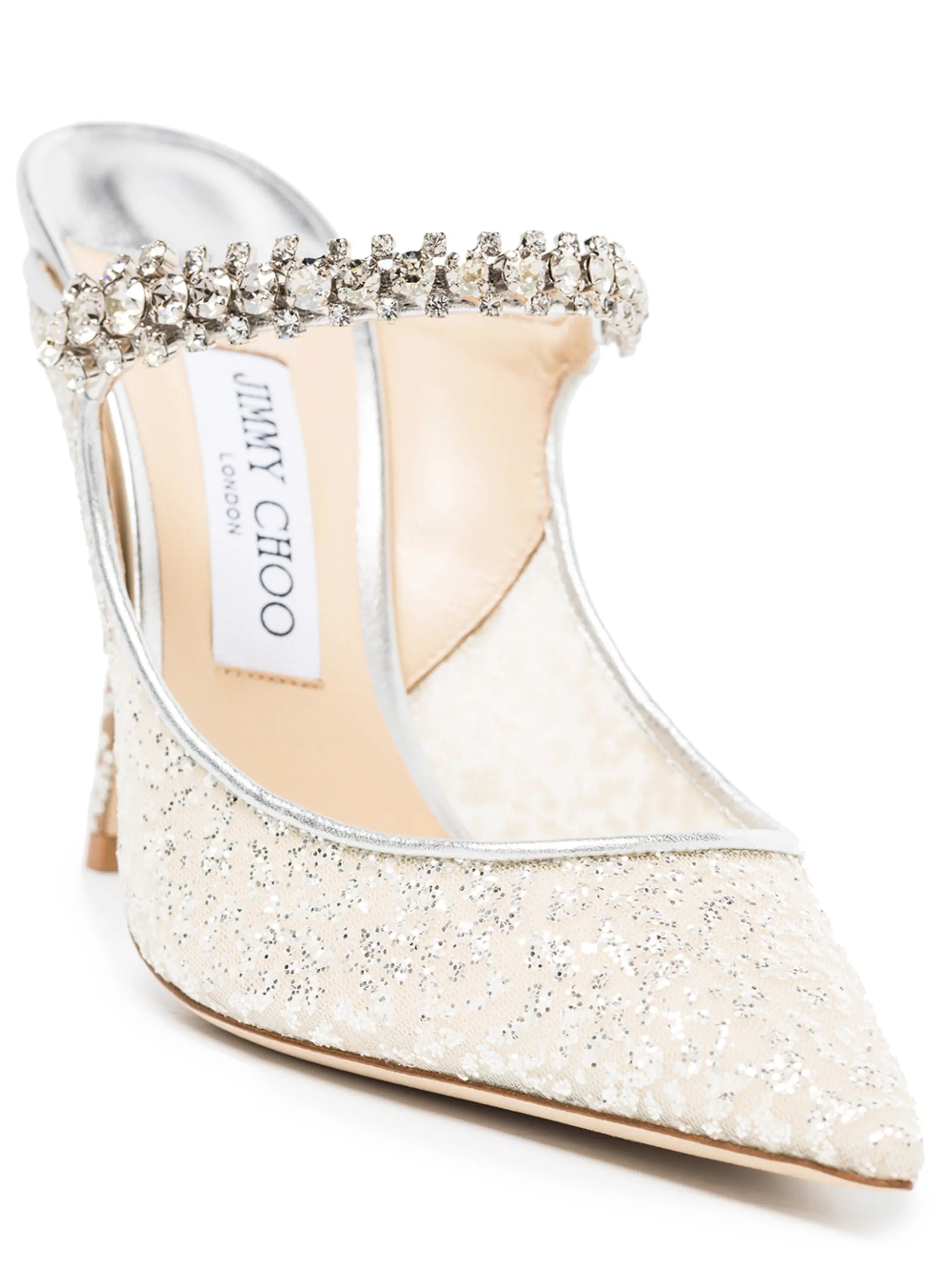 Bing 100mm crystal-embellished mules