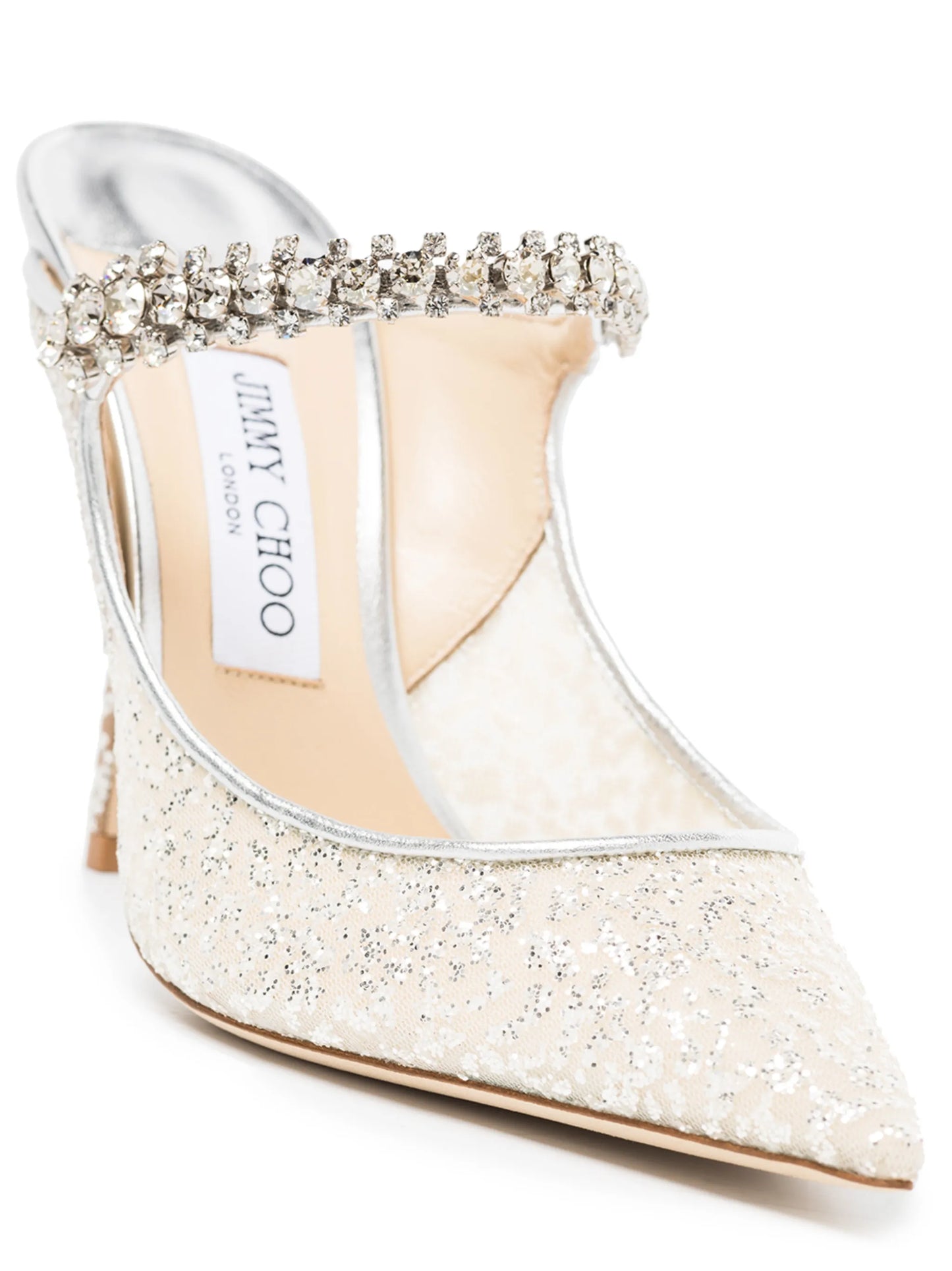 Bing 100mm crystal-embellished mules