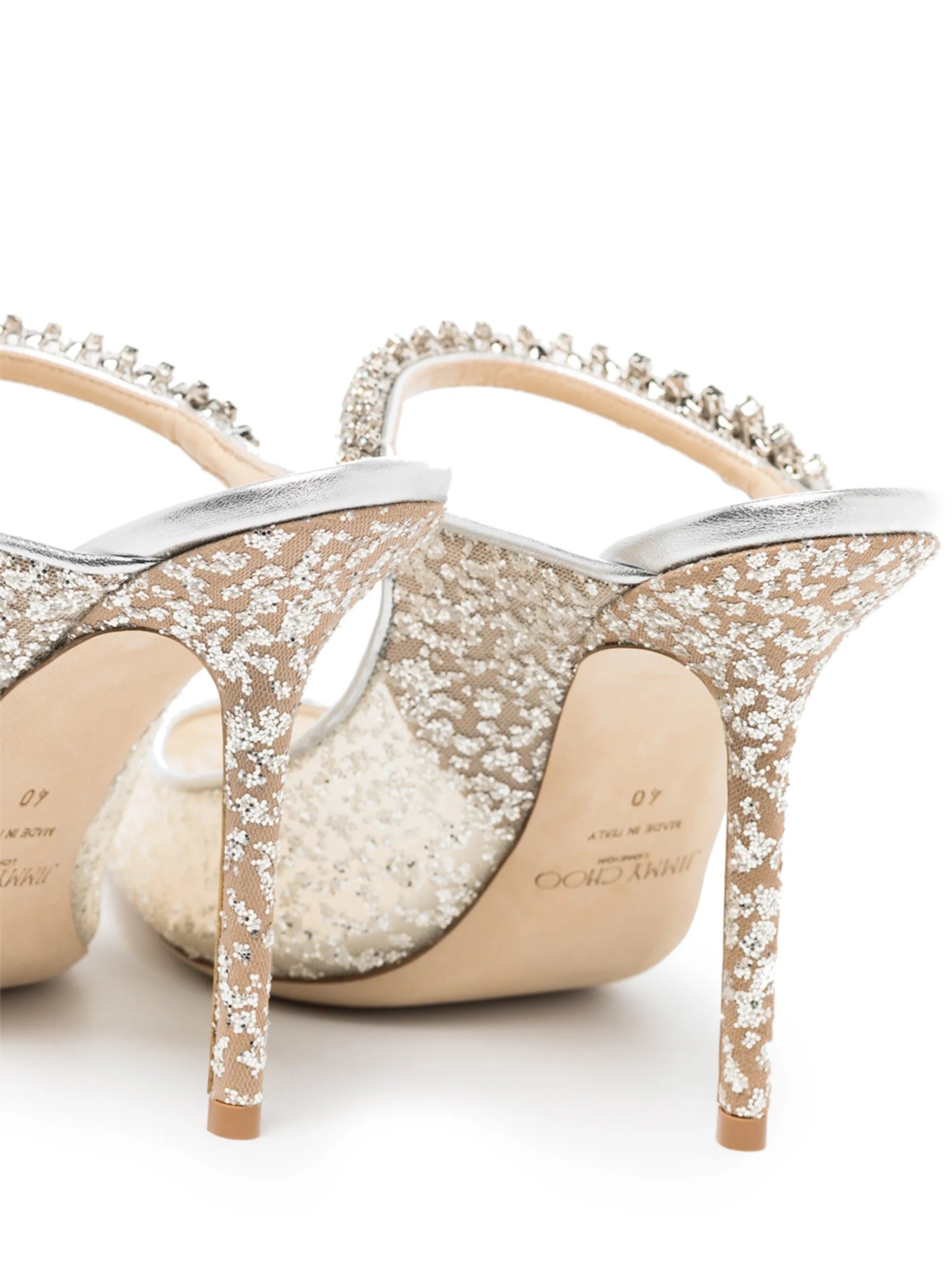 Bing 100mm crystal-embellished mules