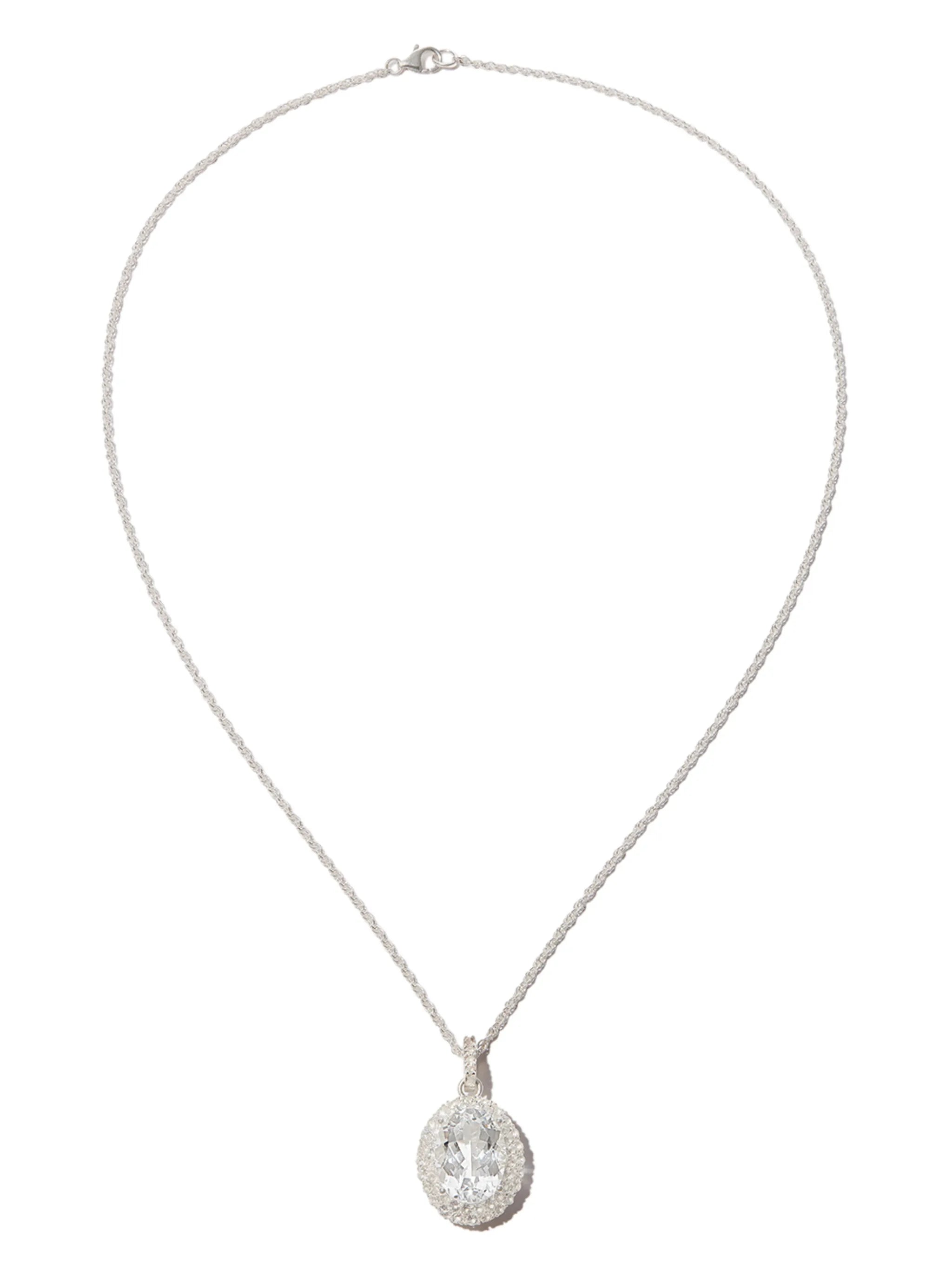sterling silver crystal necklace