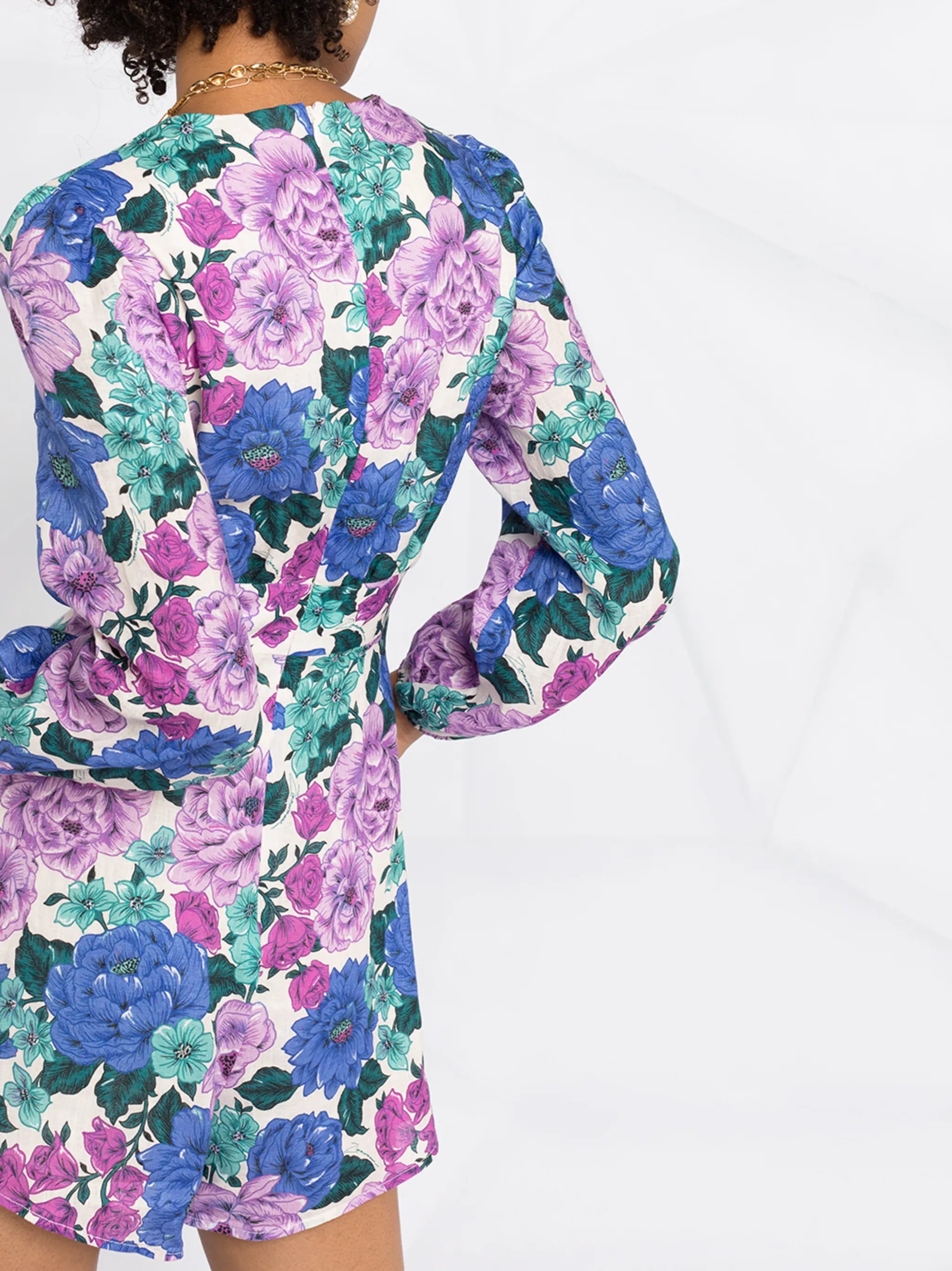 Poppy plunge-neck playsuit