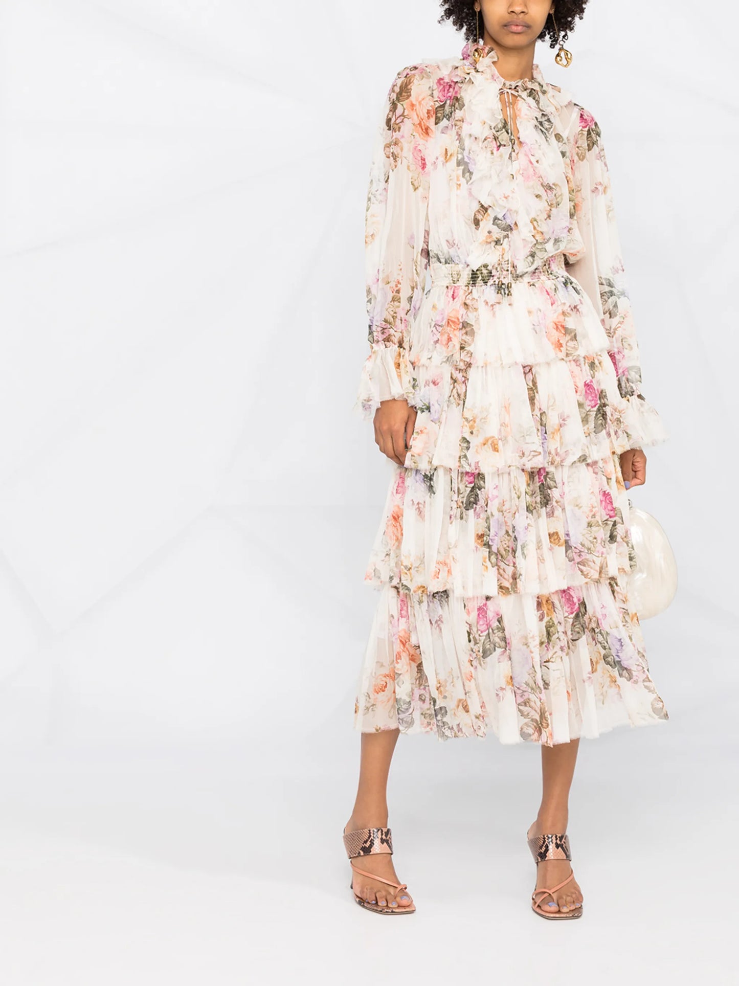 Brighton tiered frill midi dress