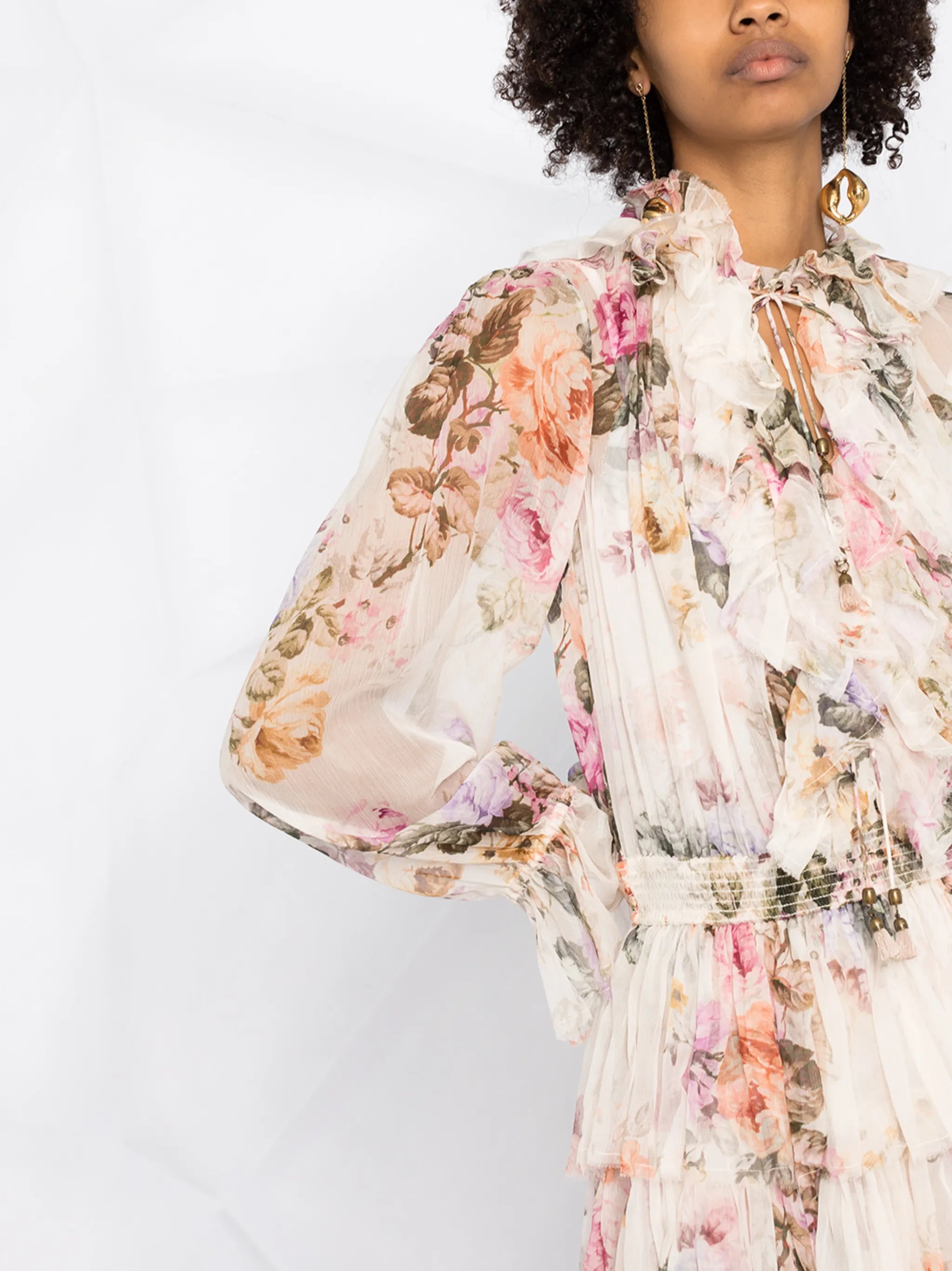 Brighton tiered frill midi dress