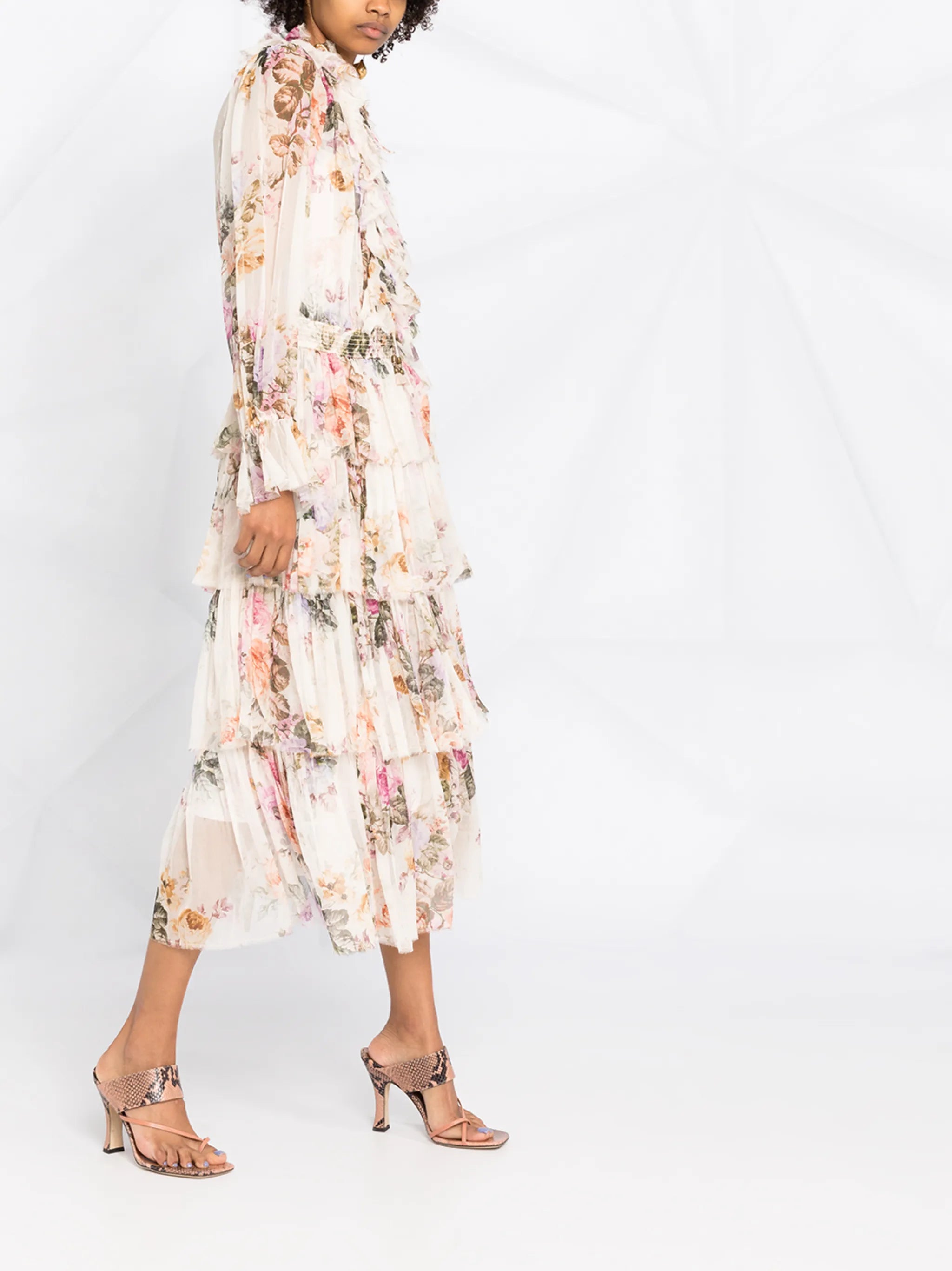 Brighton tiered frill midi dress