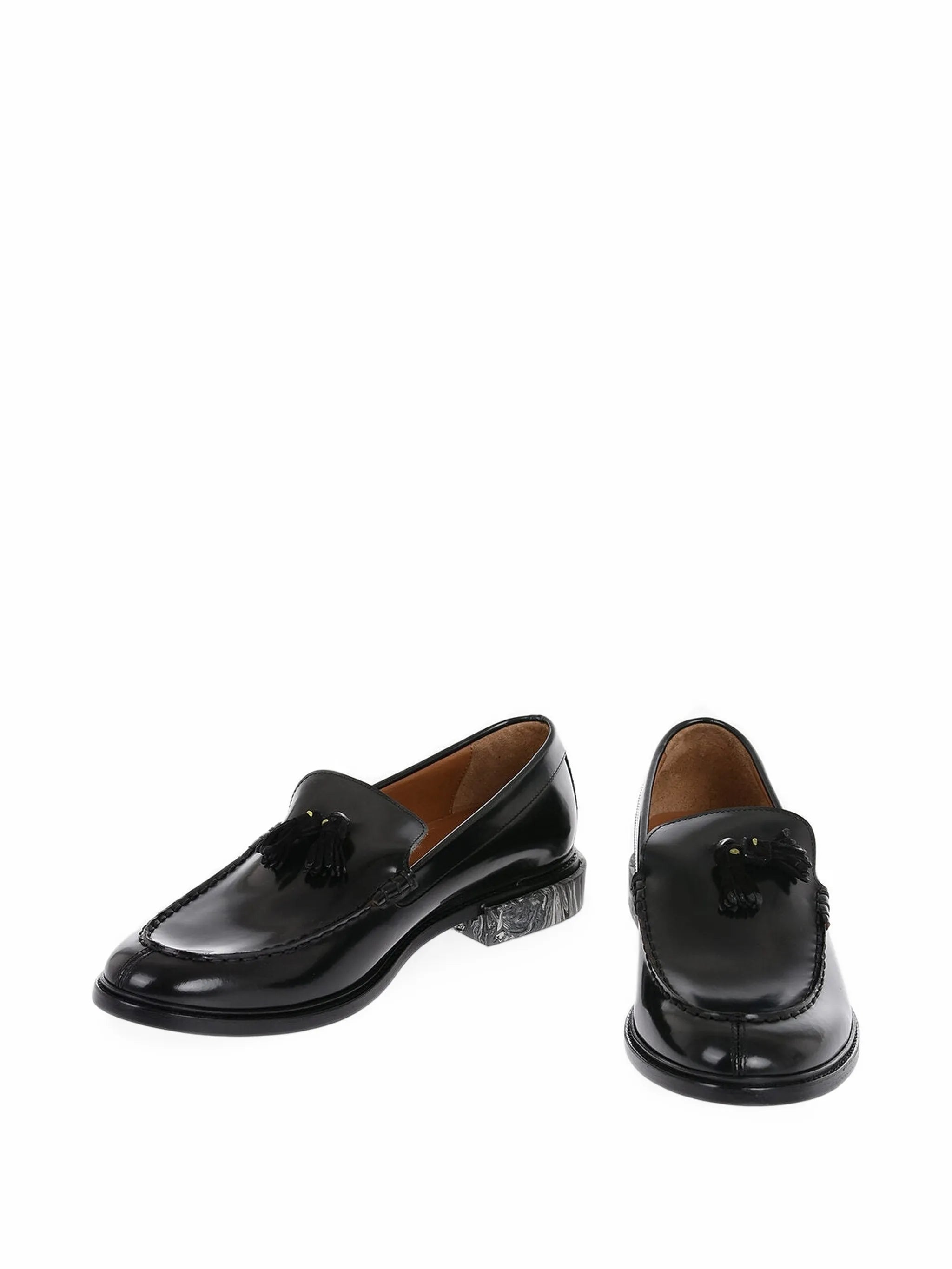 tassel-detail marbled-heel loafers