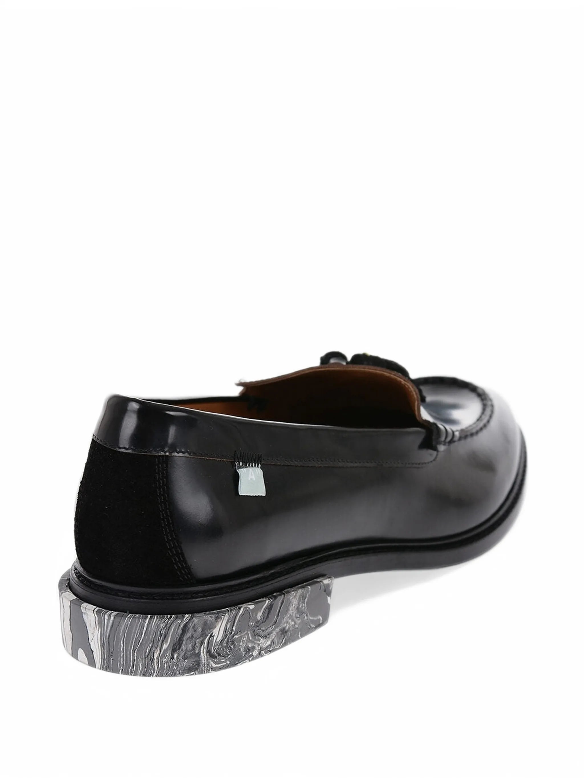 tassel-detail marbled-heel loafers