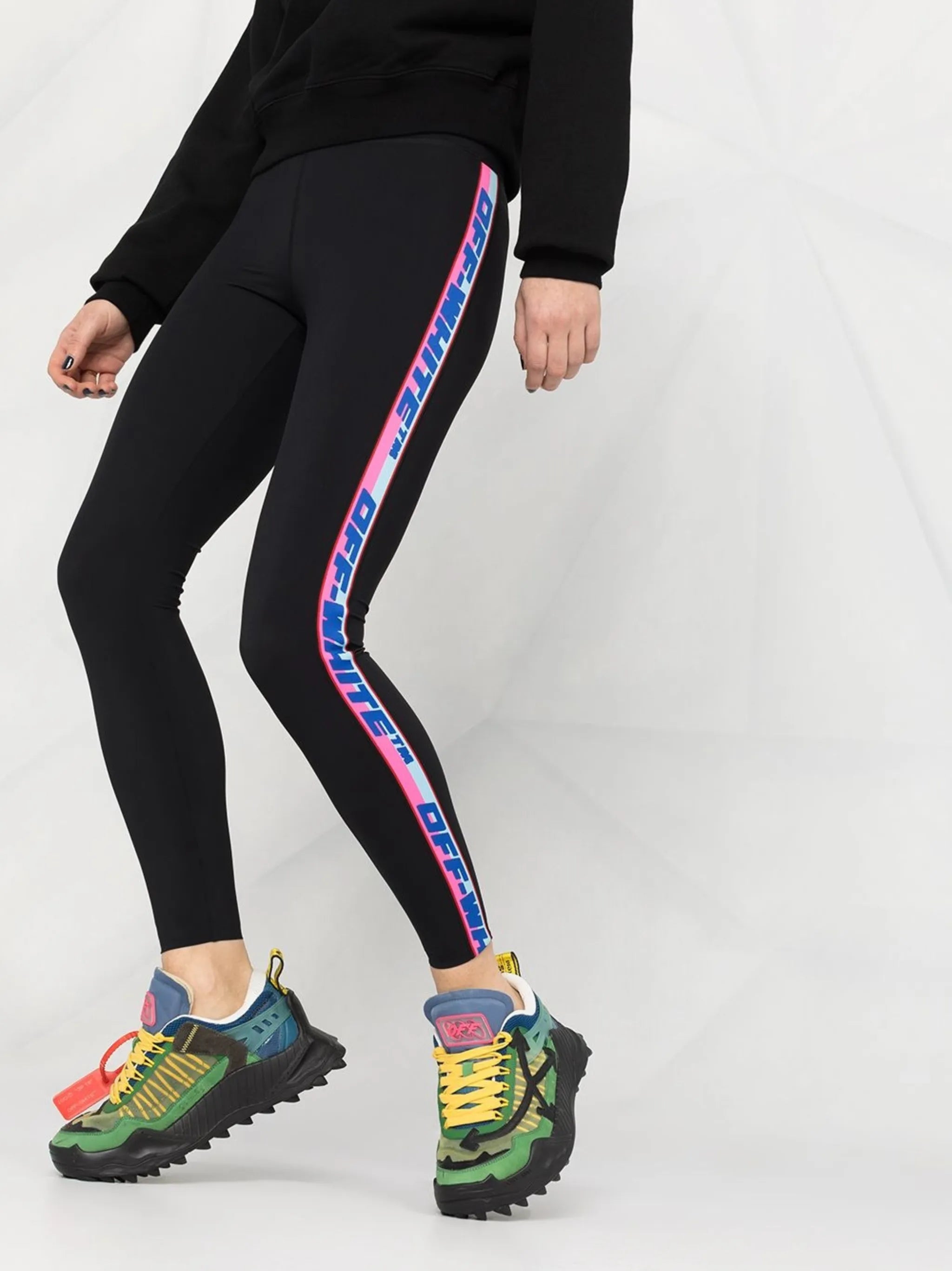 logo-tape detail leggings