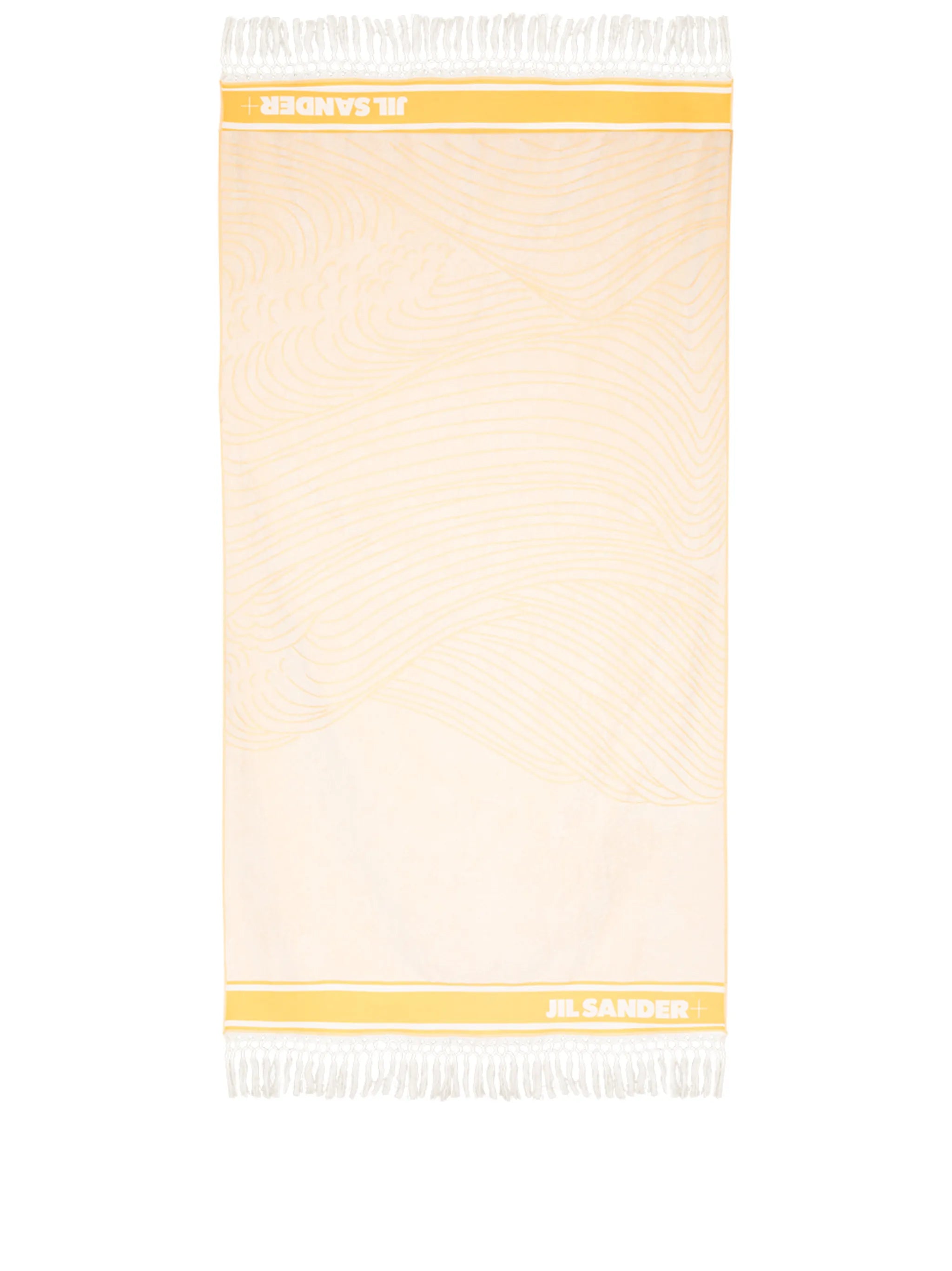 fringed logo print beach towel