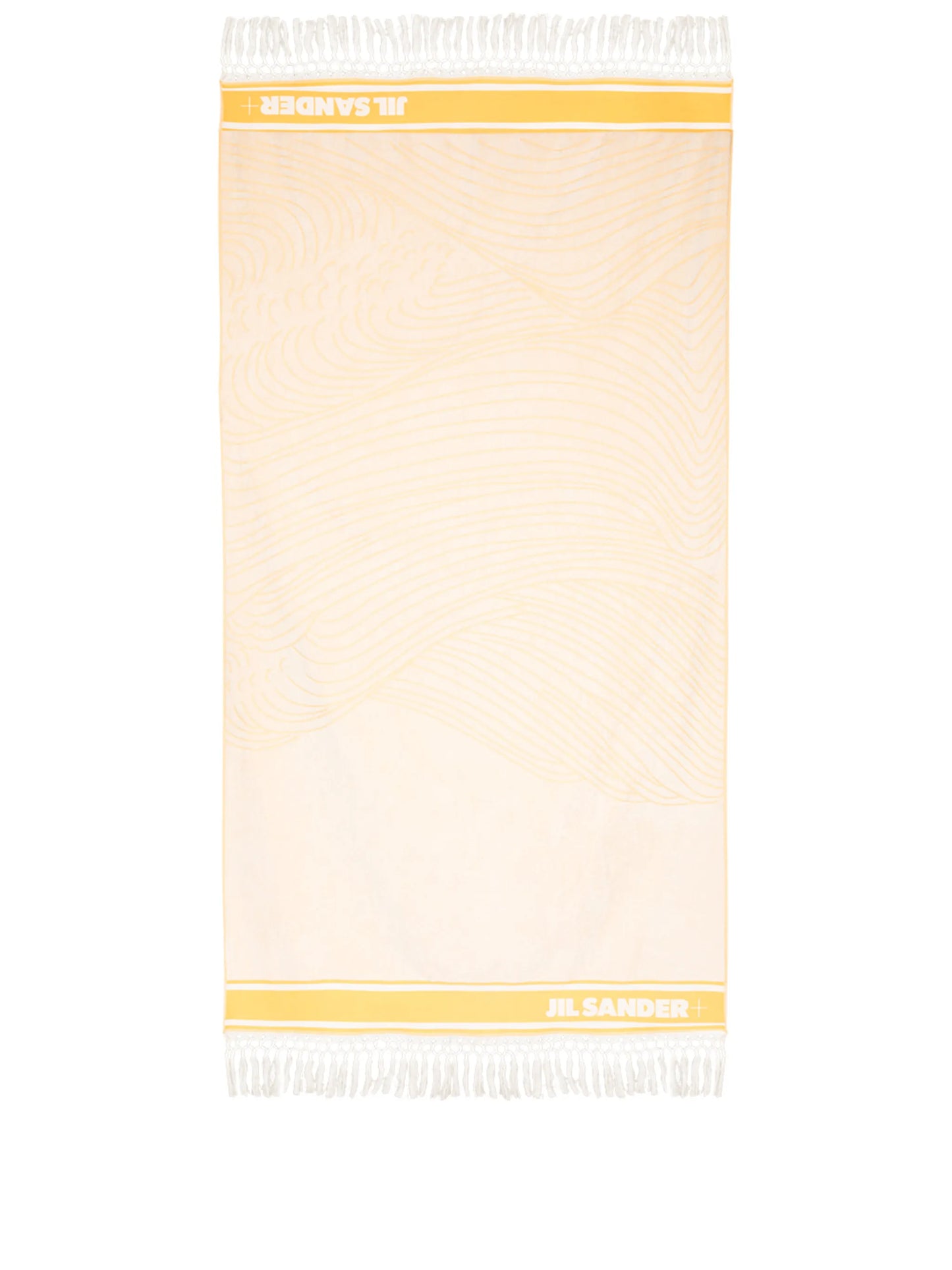 fringed logo print beach towel