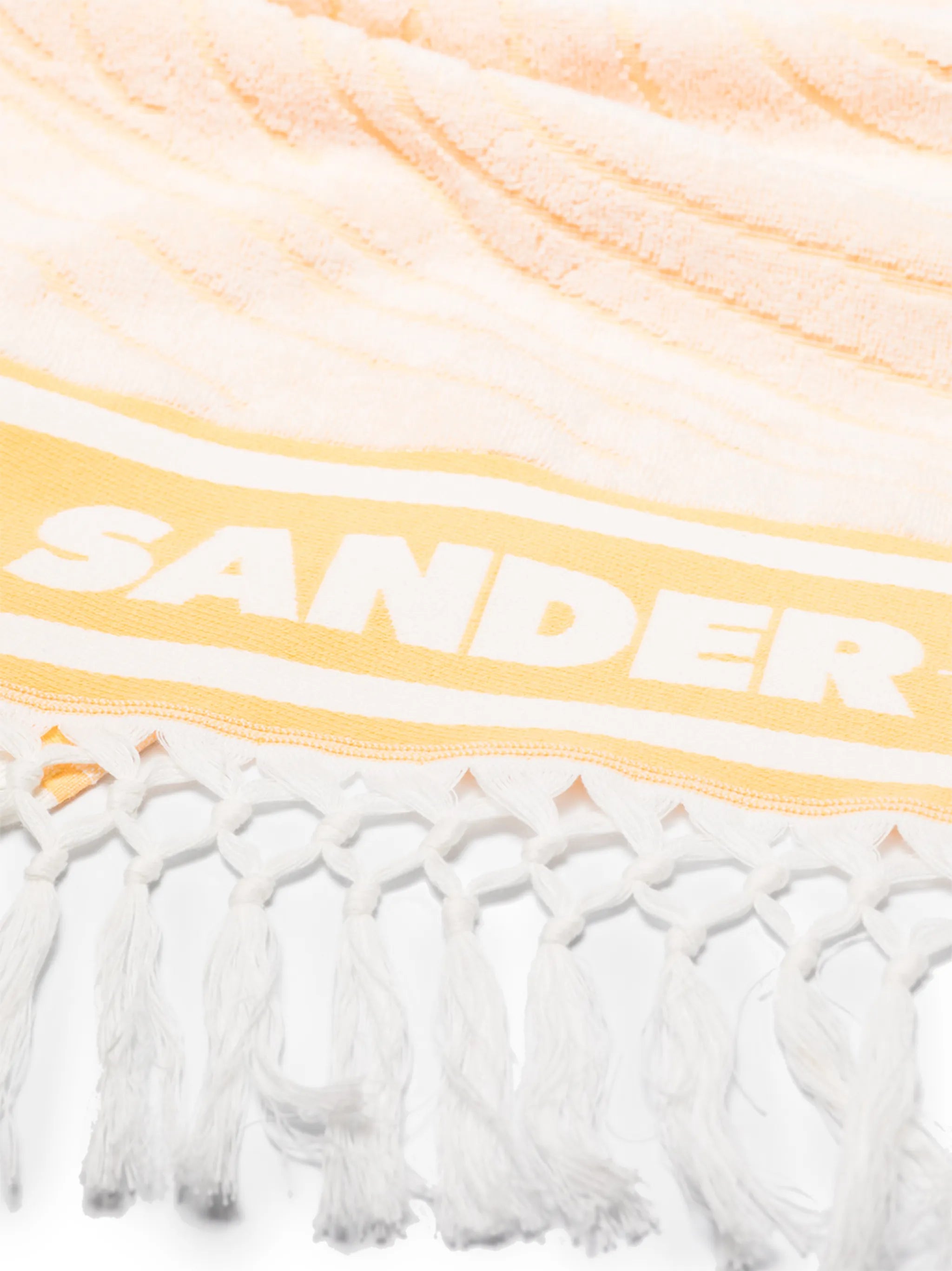 fringed logo print beach towel