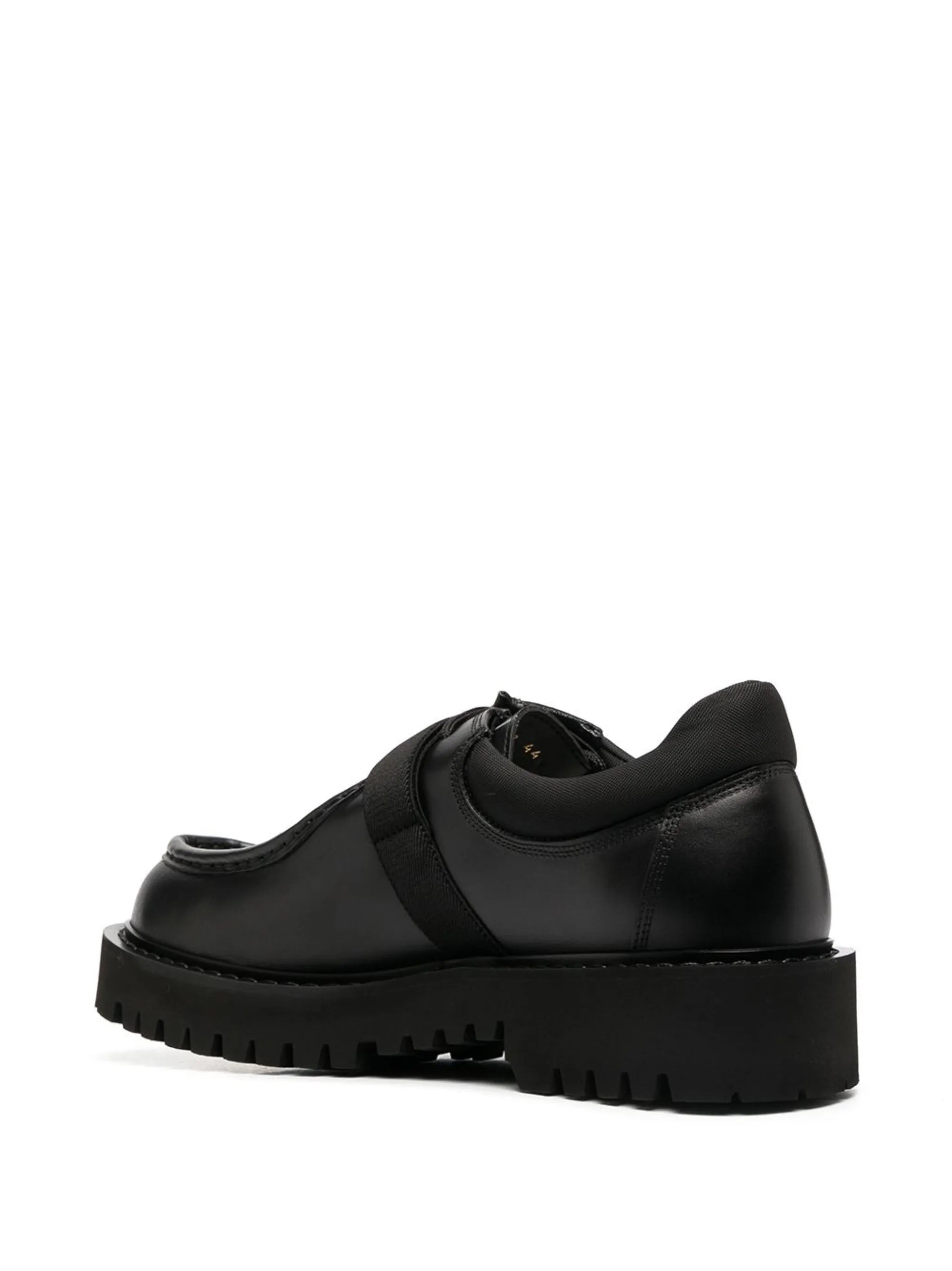 Flowersity leather buckle shoes
