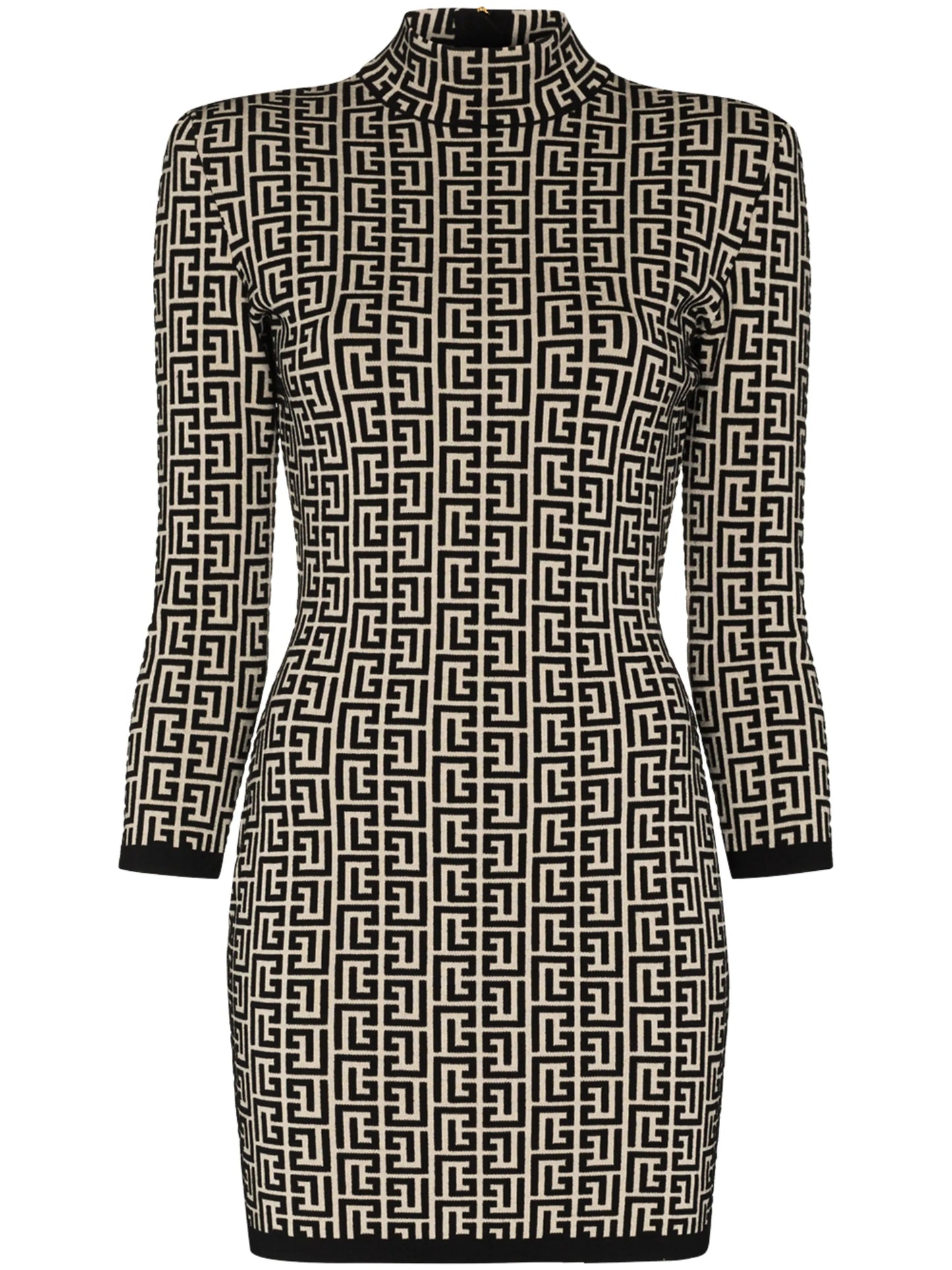 monogram-jacquard knitted mini dress
