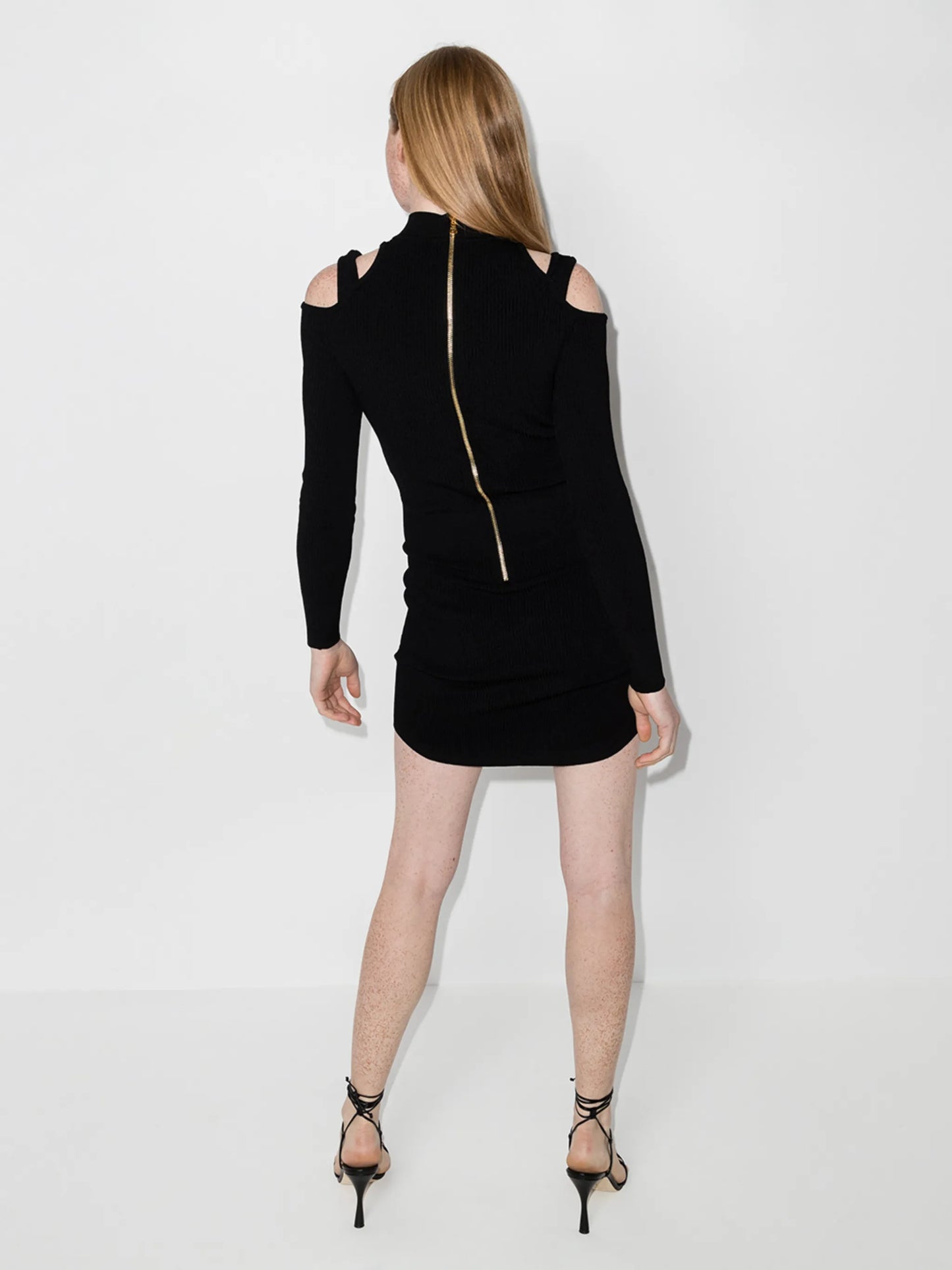 cut-out long-sleeve minidress