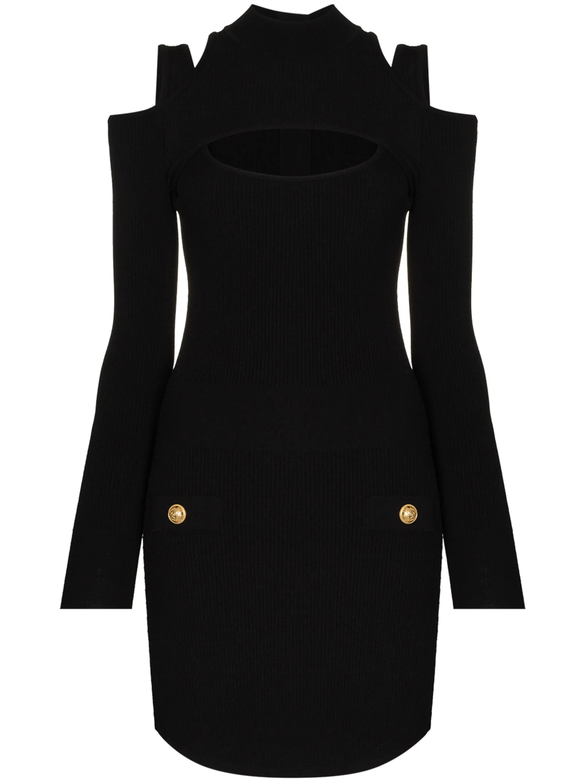 cut-out long-sleeve minidress