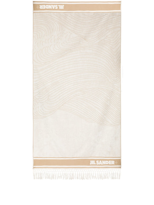 logo-tape cotton towel
