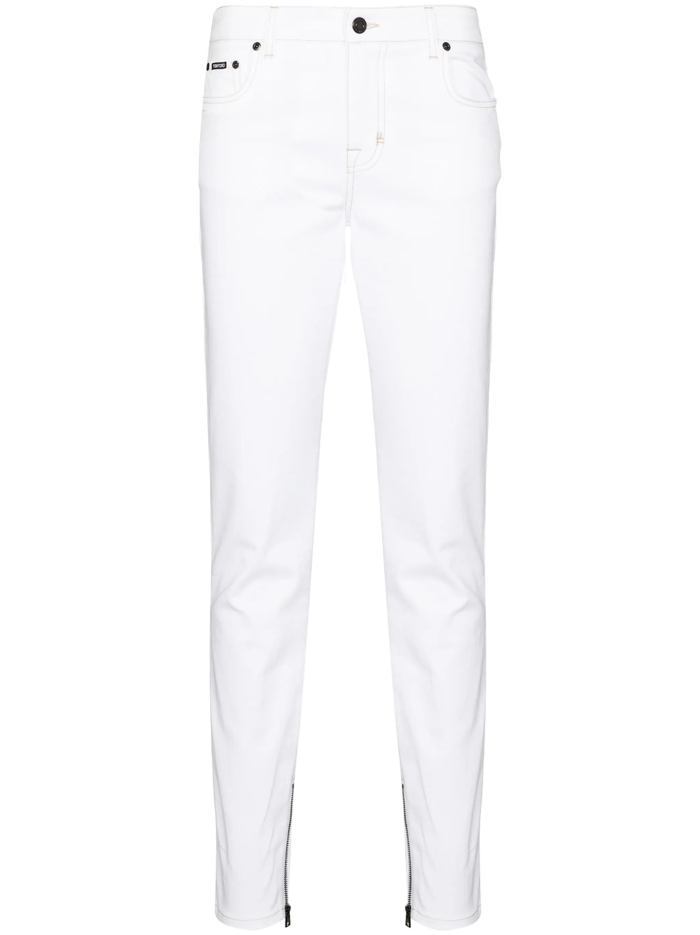zip-cuff skinny jeans