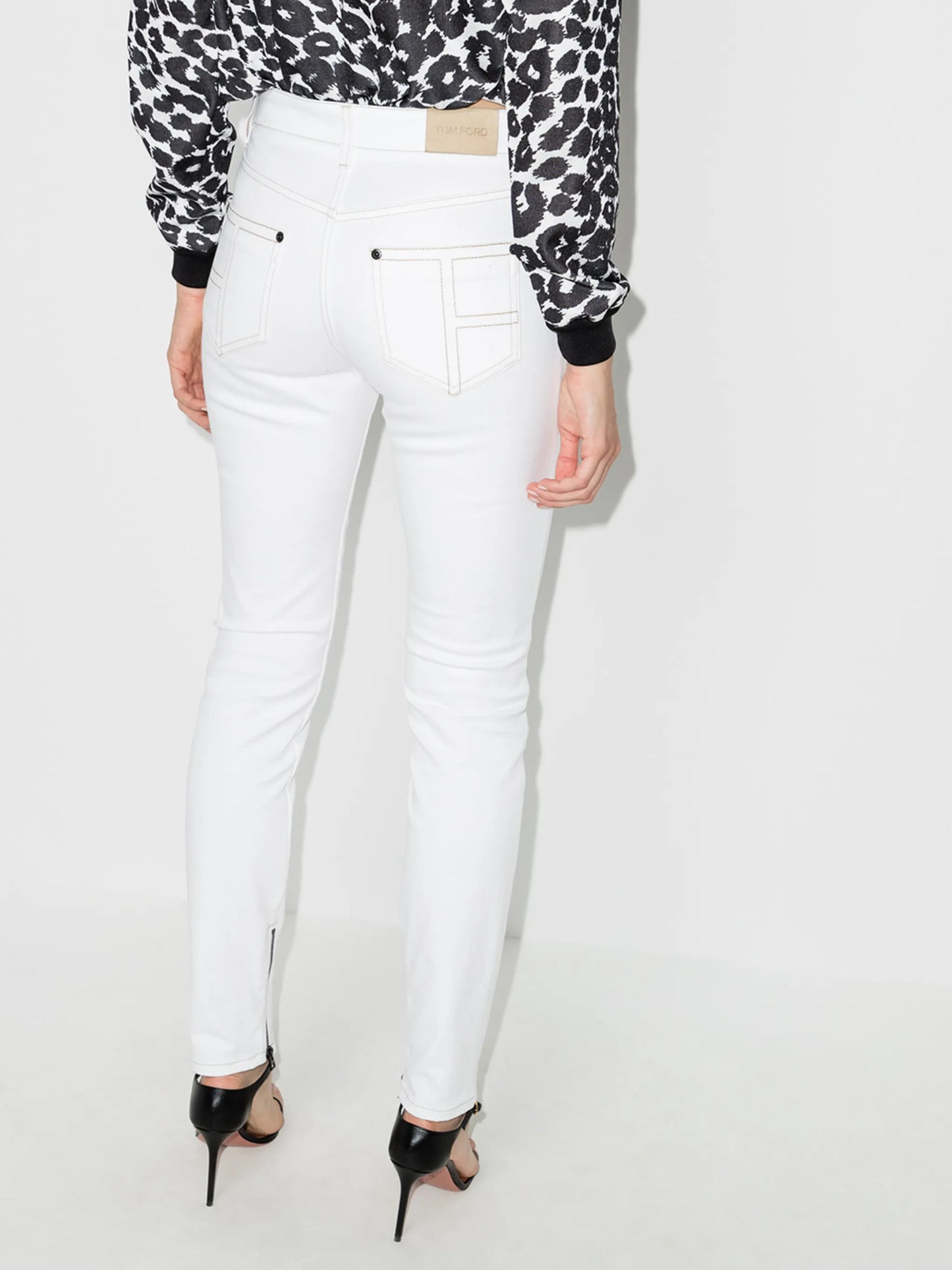 zip-cuff skinny jeans