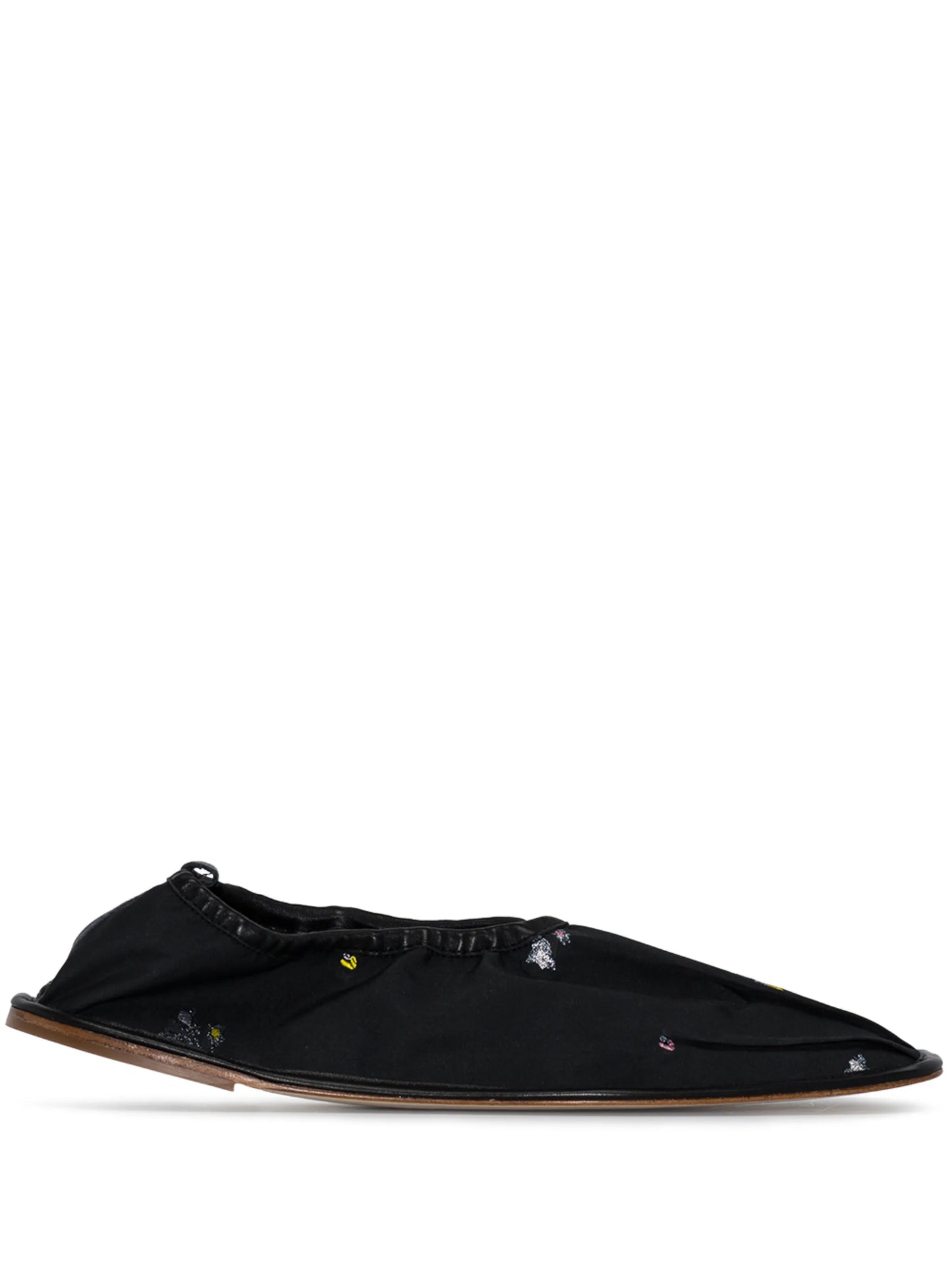 floral-embroidered ballerina shoes