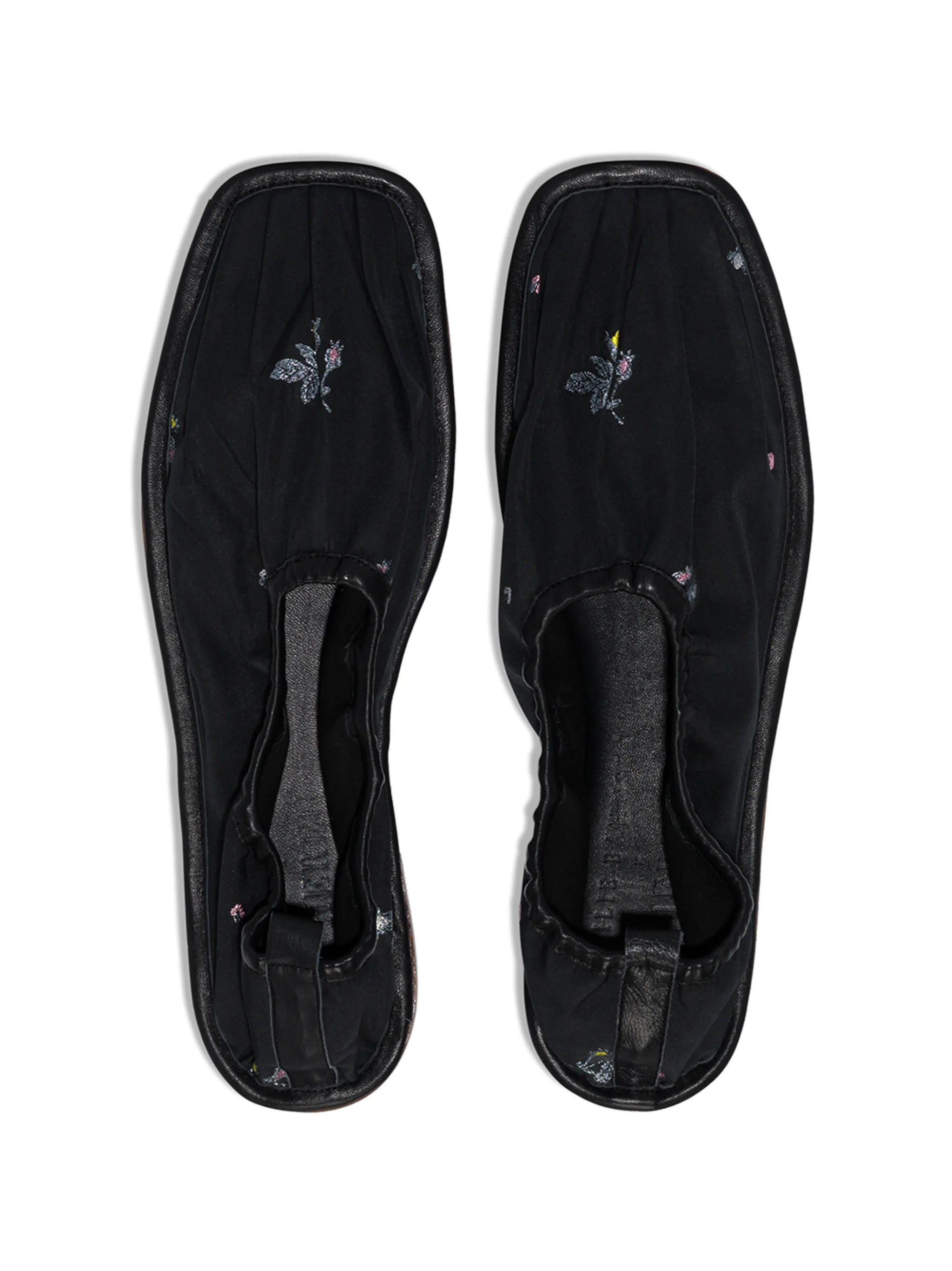 floral-embroidered ballerina shoes