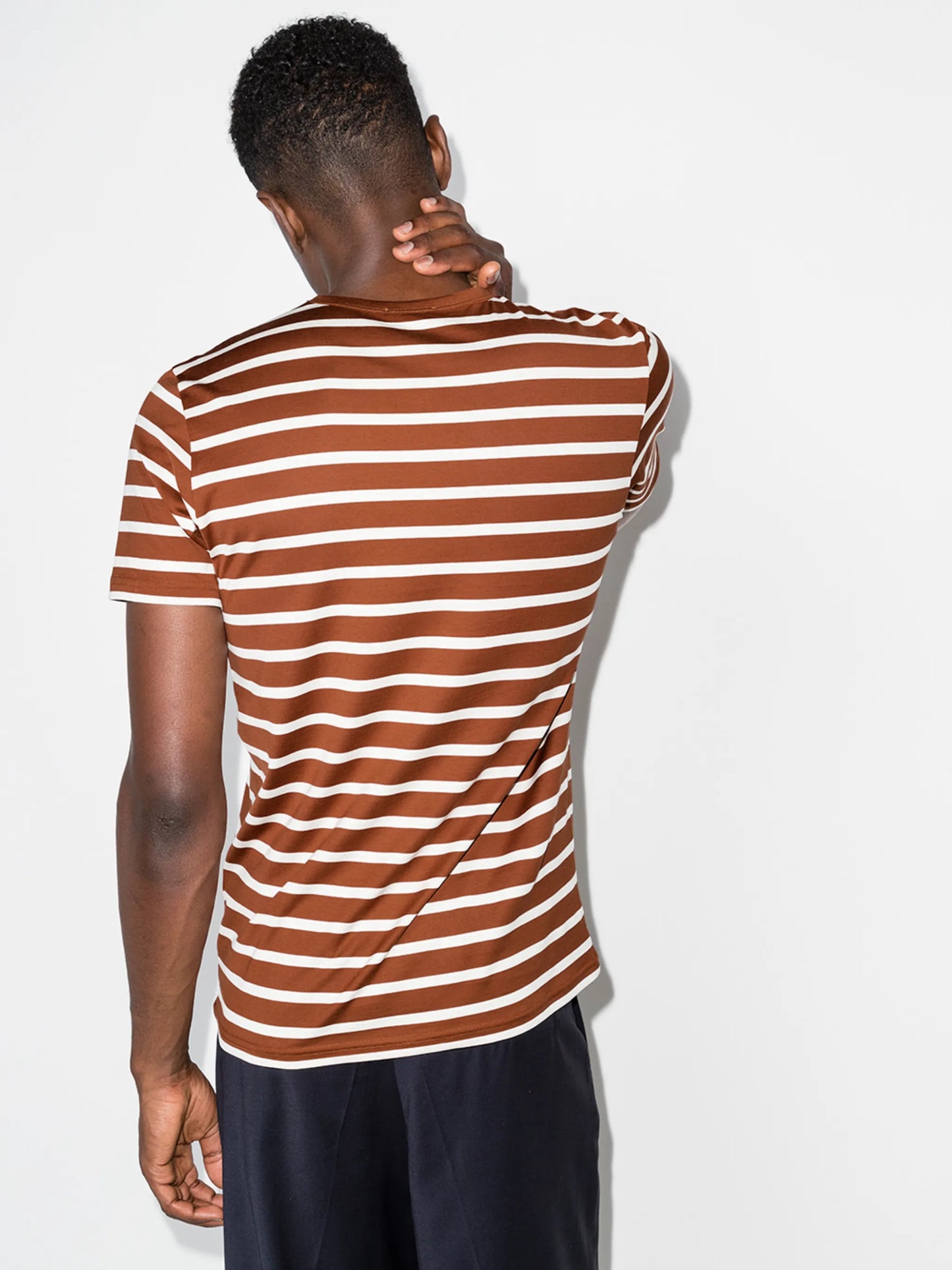 stripe-pattern cotton T-shirt