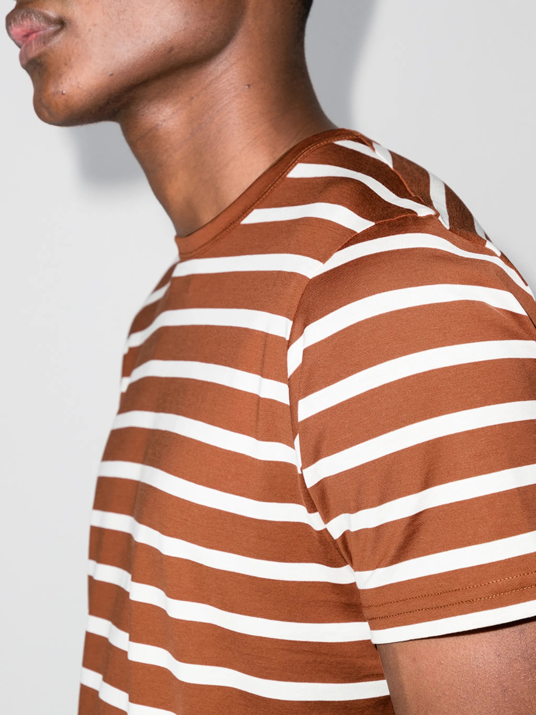 stripe-pattern cotton T-shirt