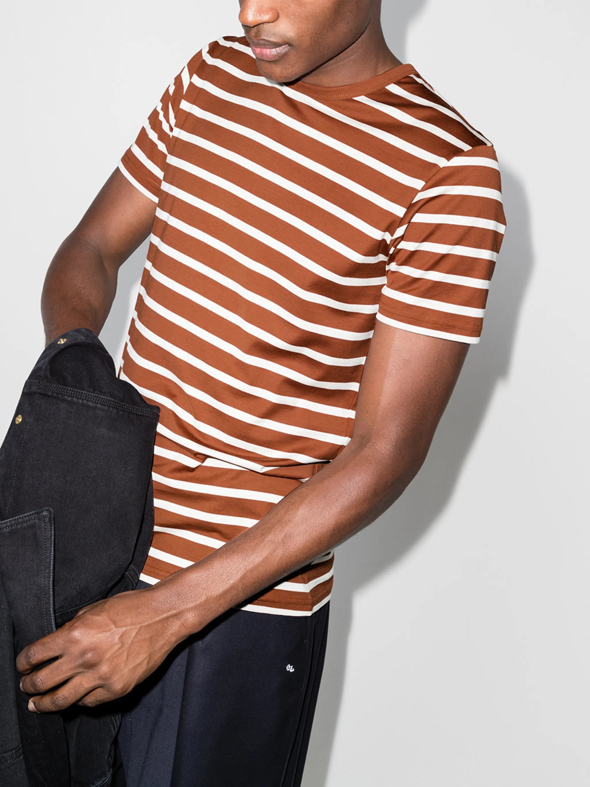 stripe-pattern cotton T-shirt