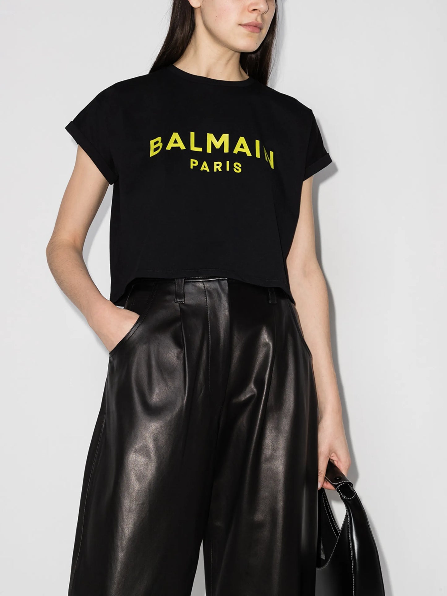 logo-print cropped T-shirt
