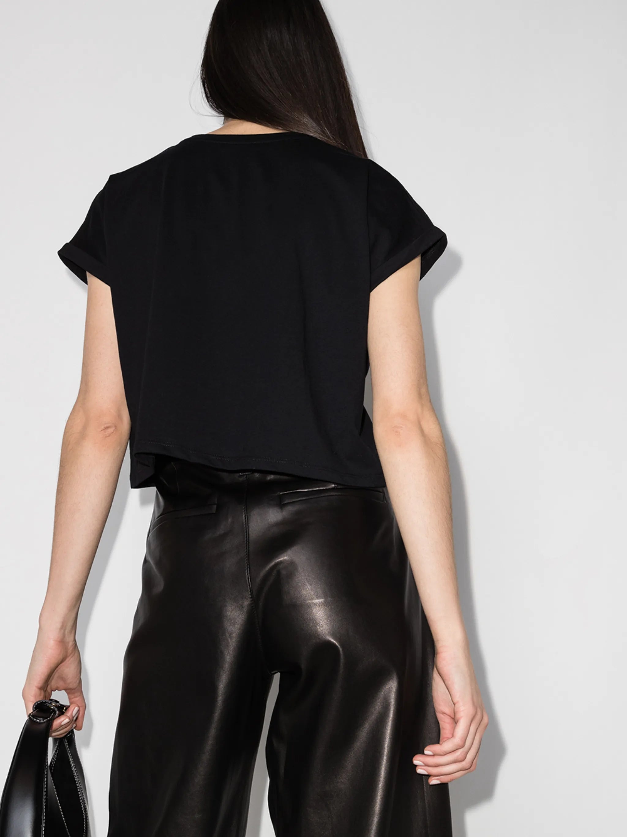 logo-print cropped T-shirt