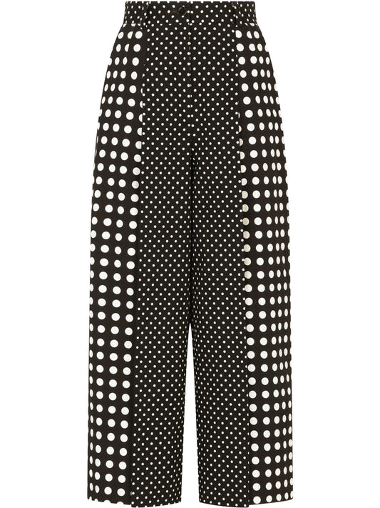 polka-dot cropped trousers