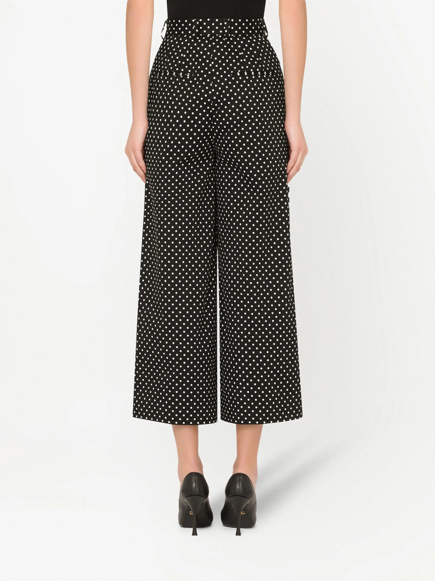polka-dot cropped trousers
