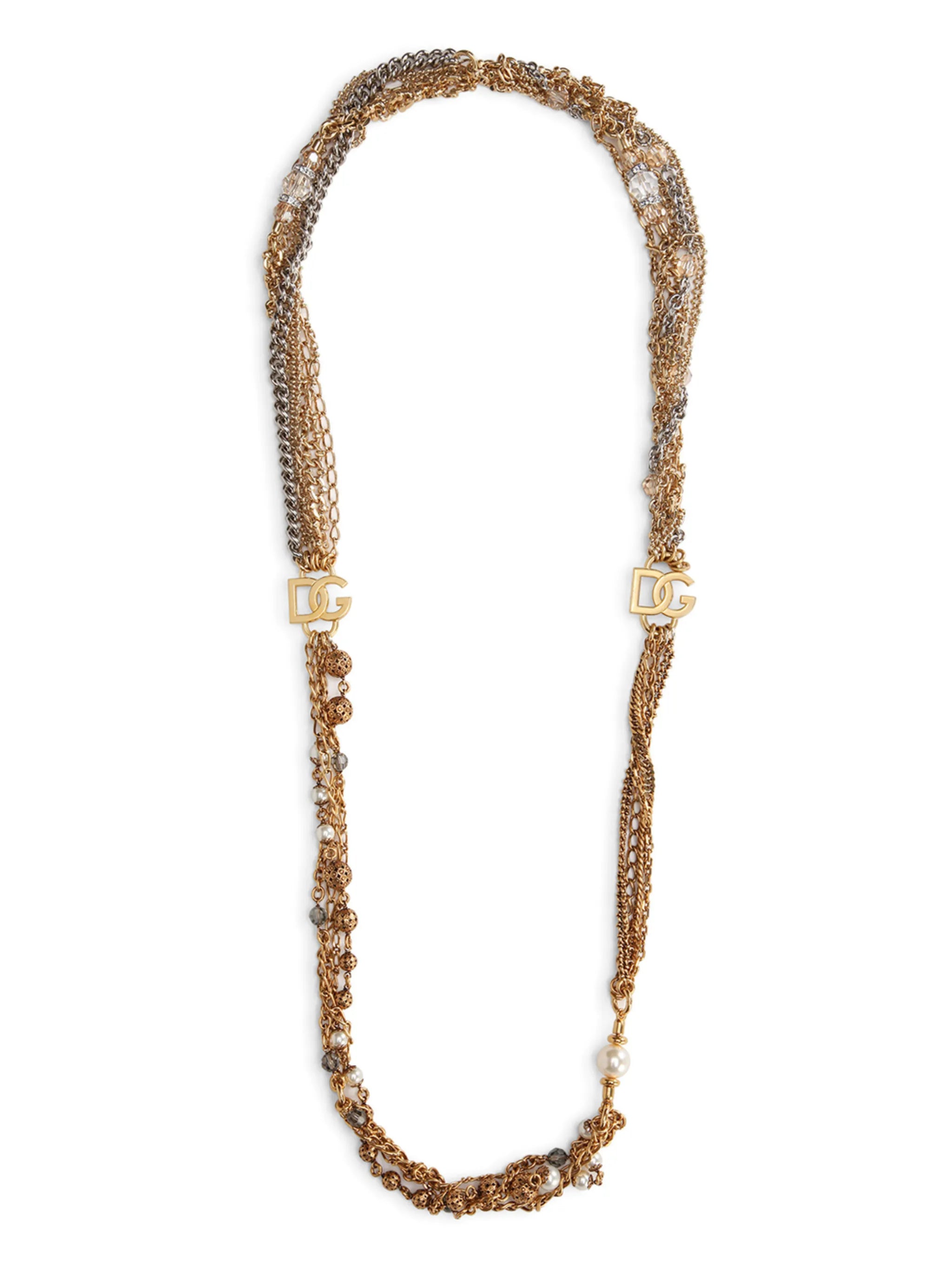 logo plaque multi-chain necklace