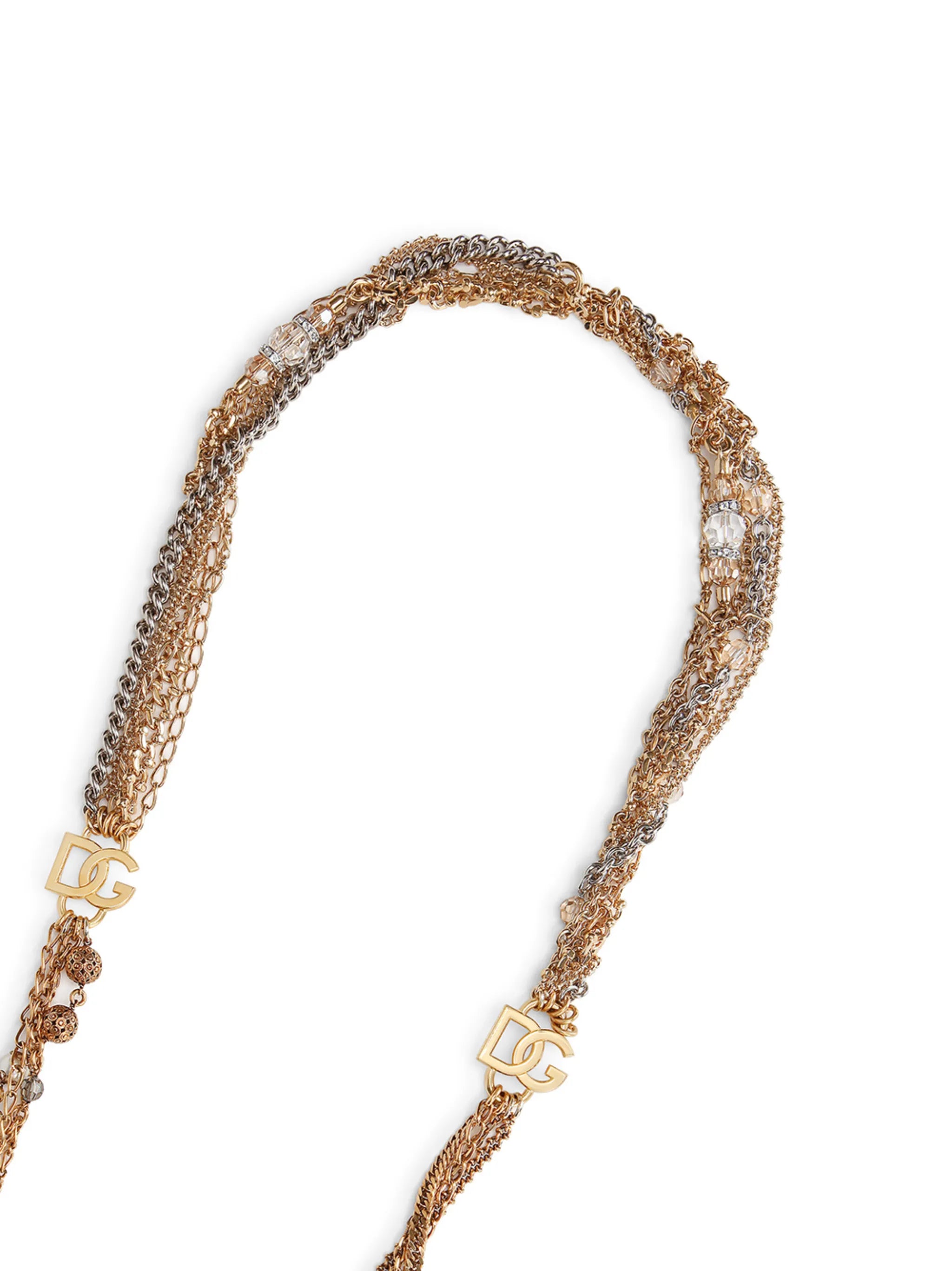 logo plaque multi-chain necklace