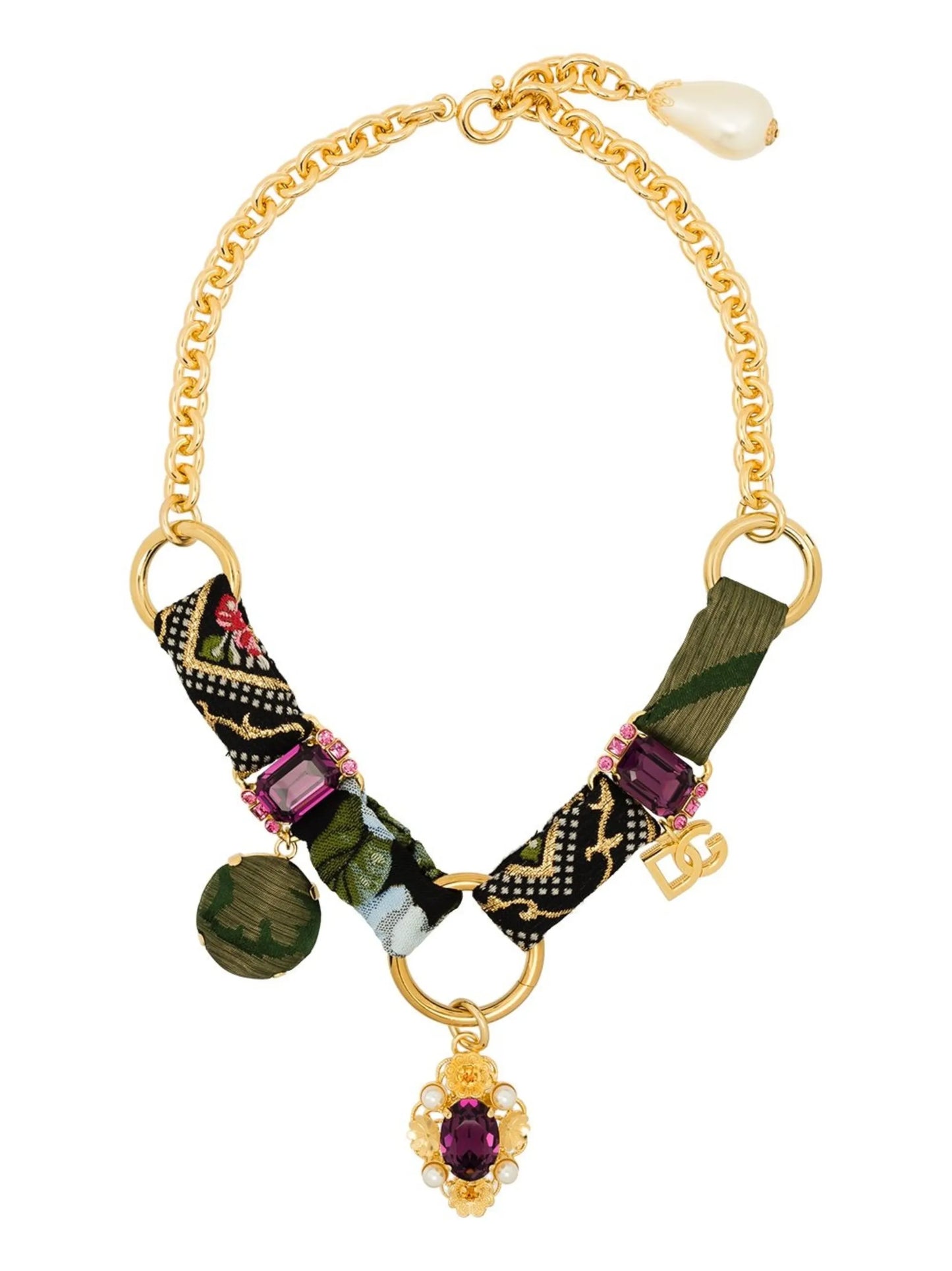 crystal embellished chain necklace
