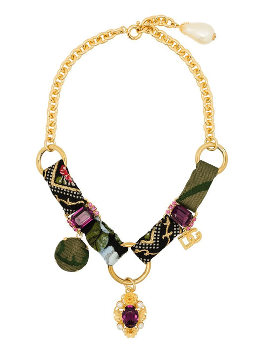 crystal embellished chain necklace