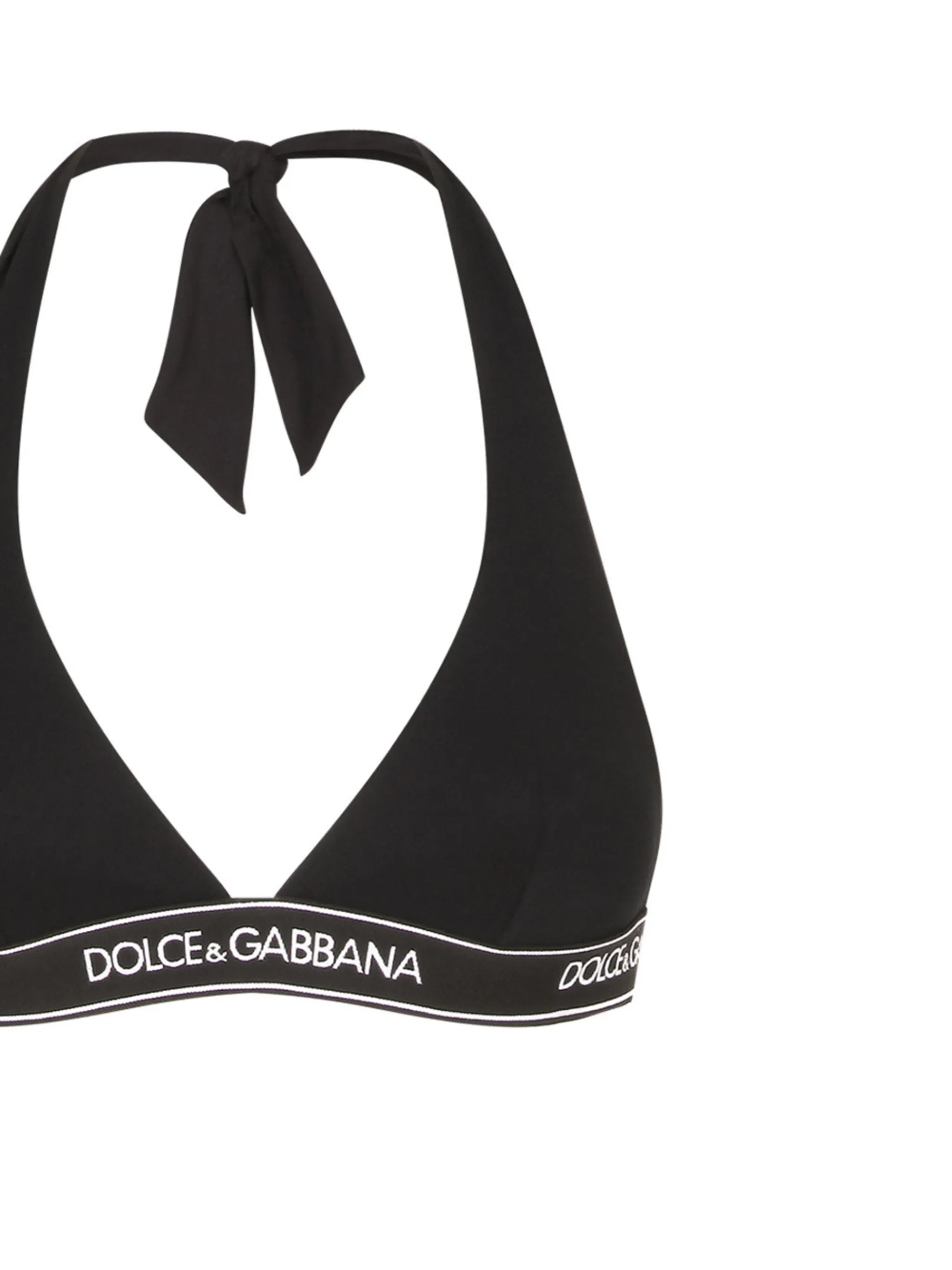 logo-tape halterneck bikini