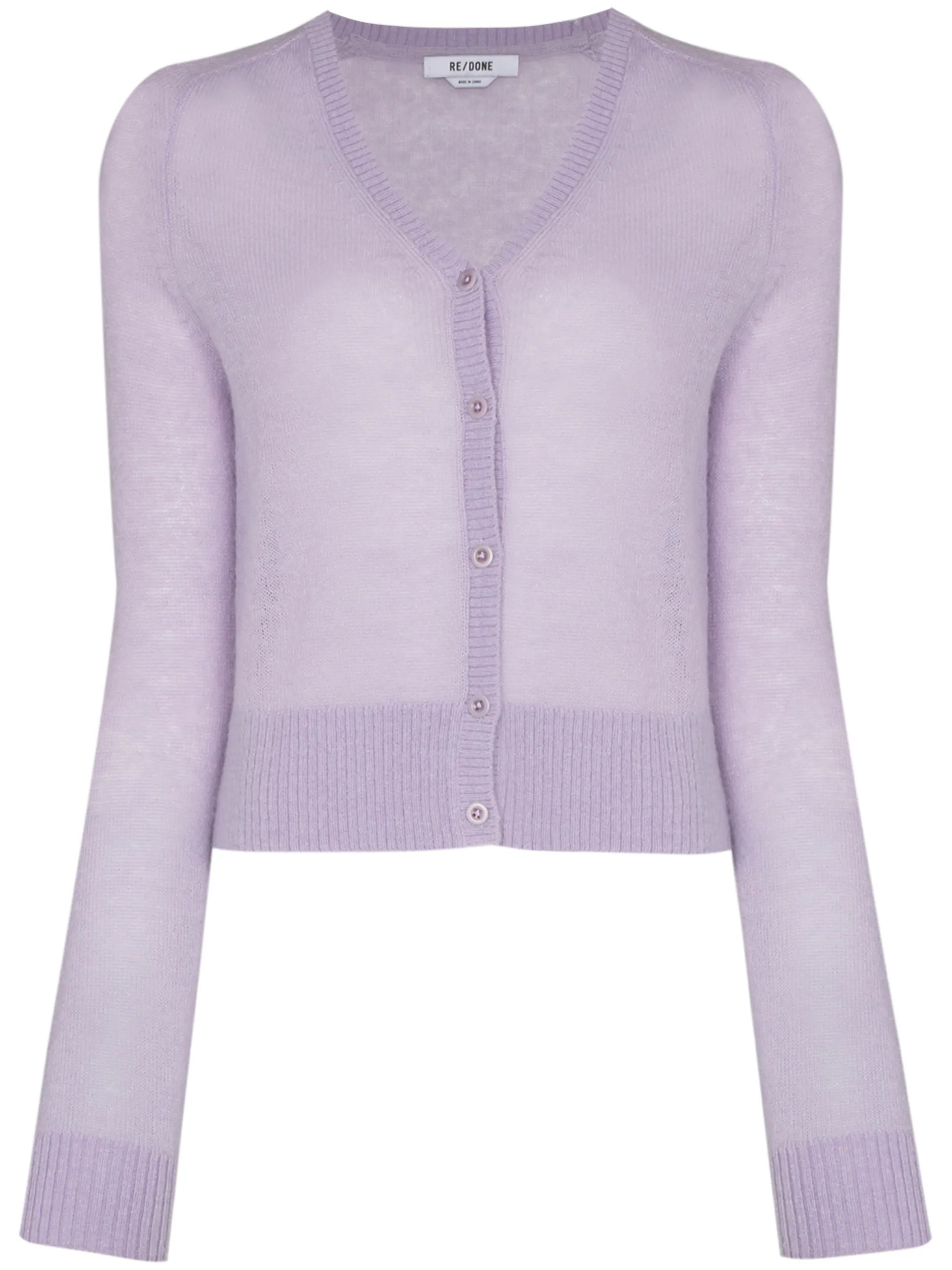 V-neck knitted cardigan