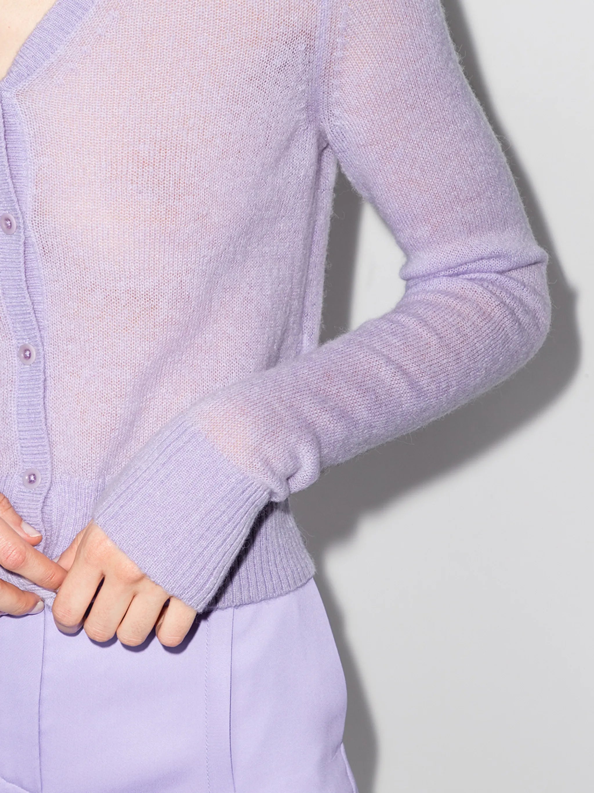 V-neck knitted cardigan