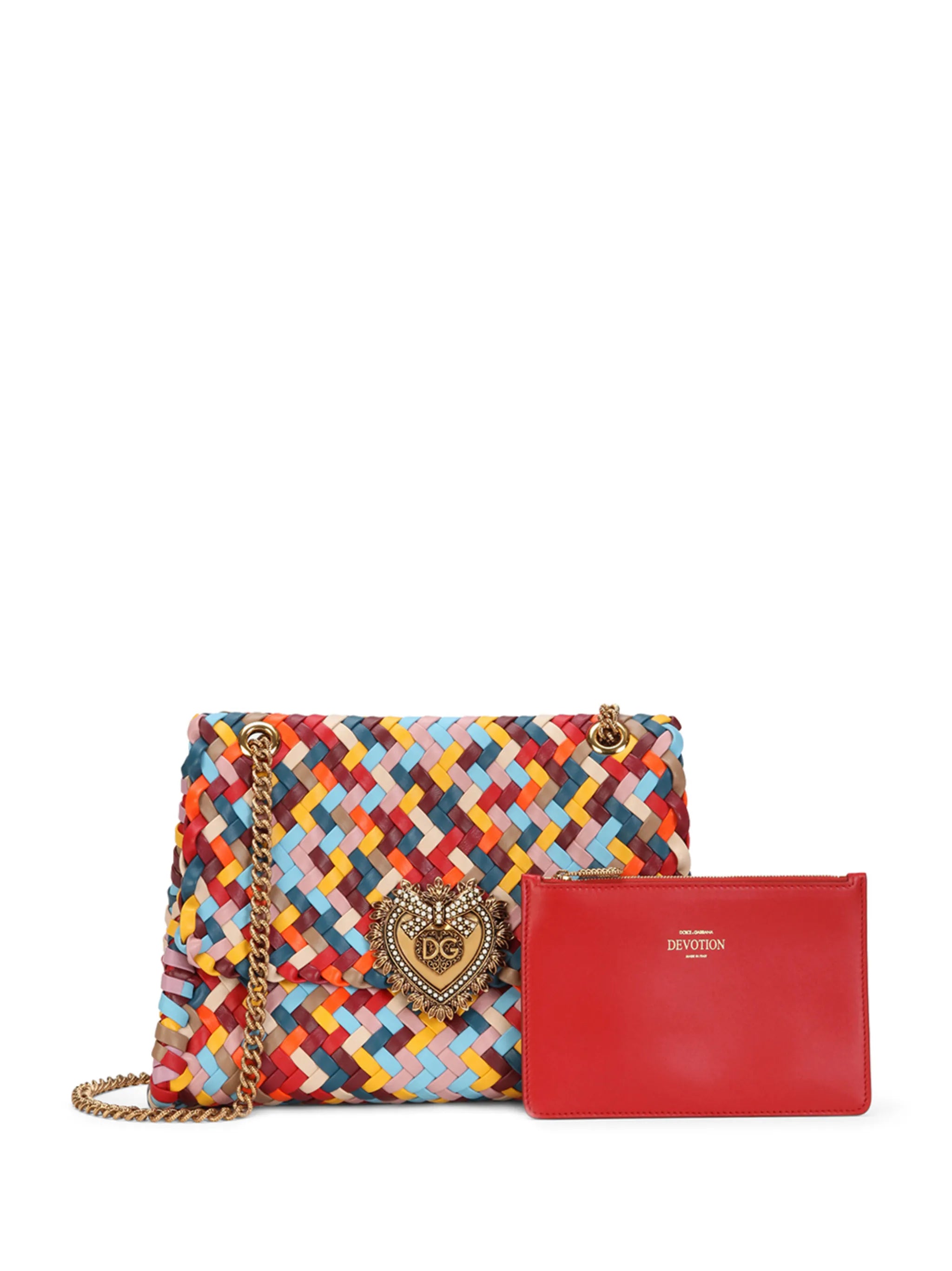large Devotion woven nappa-leather shoulder bag