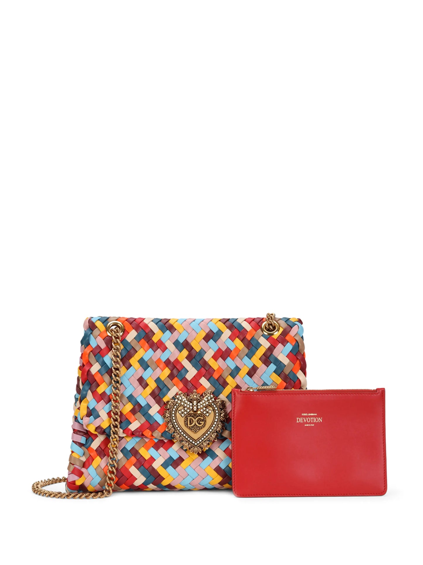 large Devotion woven nappa-leather shoulder bag