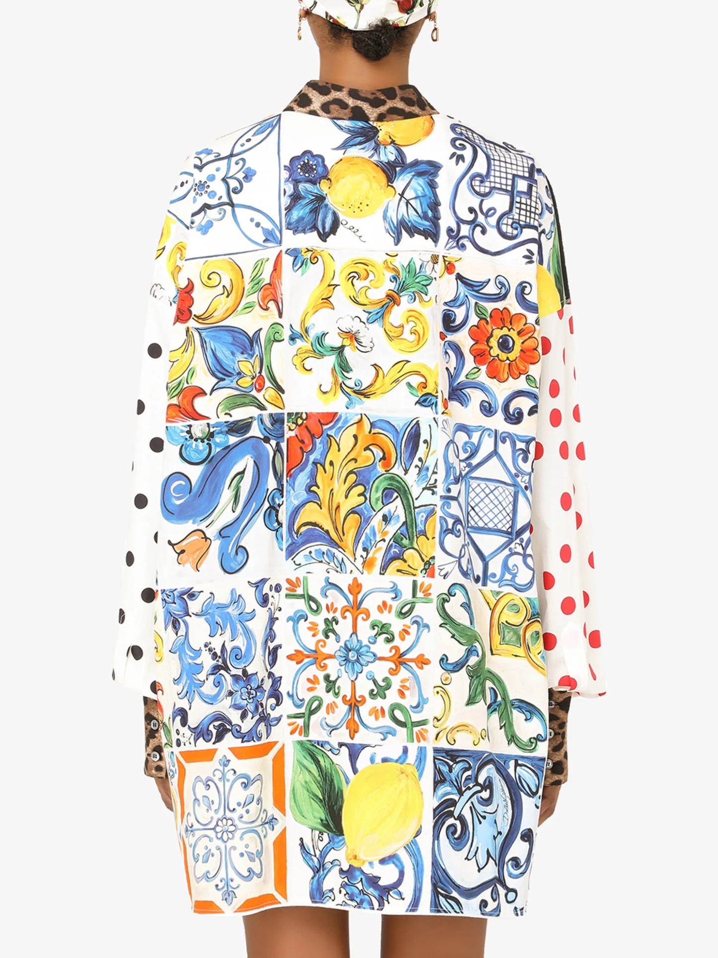 mix-print shirt