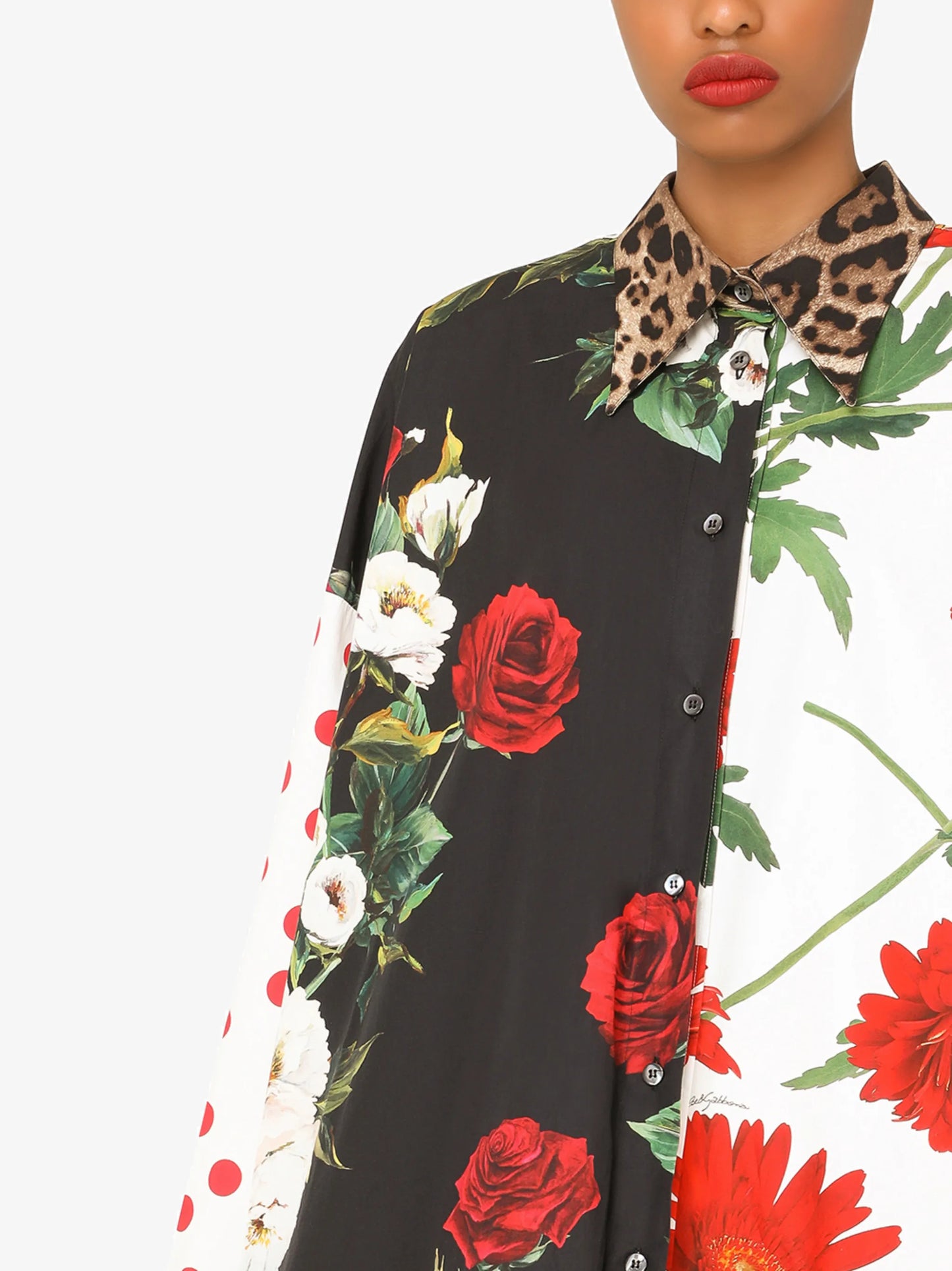 mix-print shirt