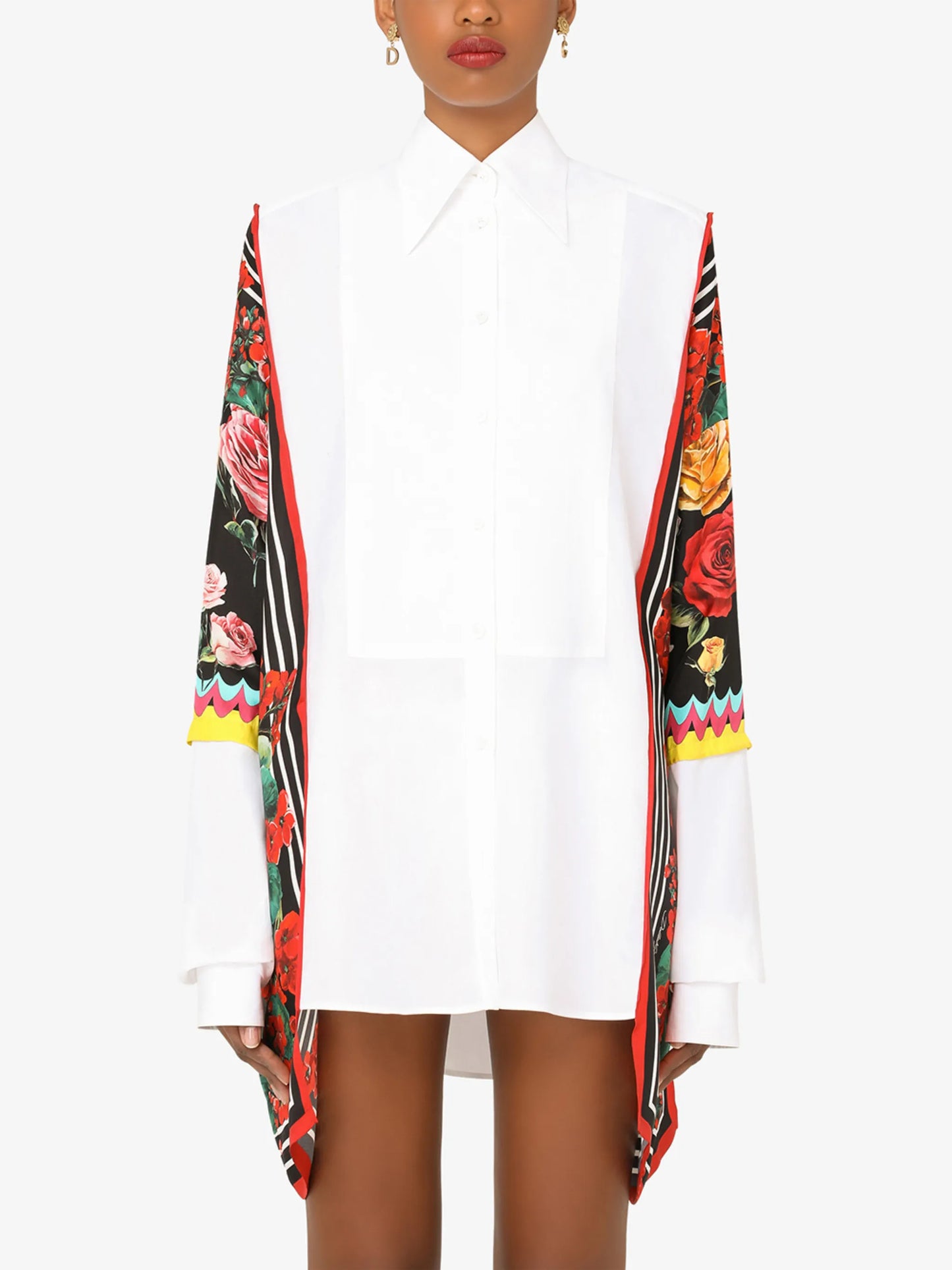 floral panel long shirt