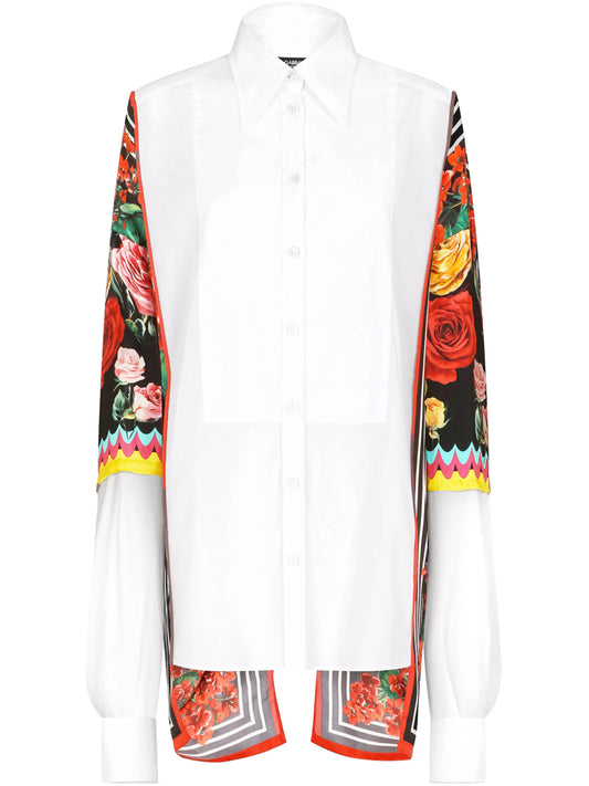 floral panel long shirt