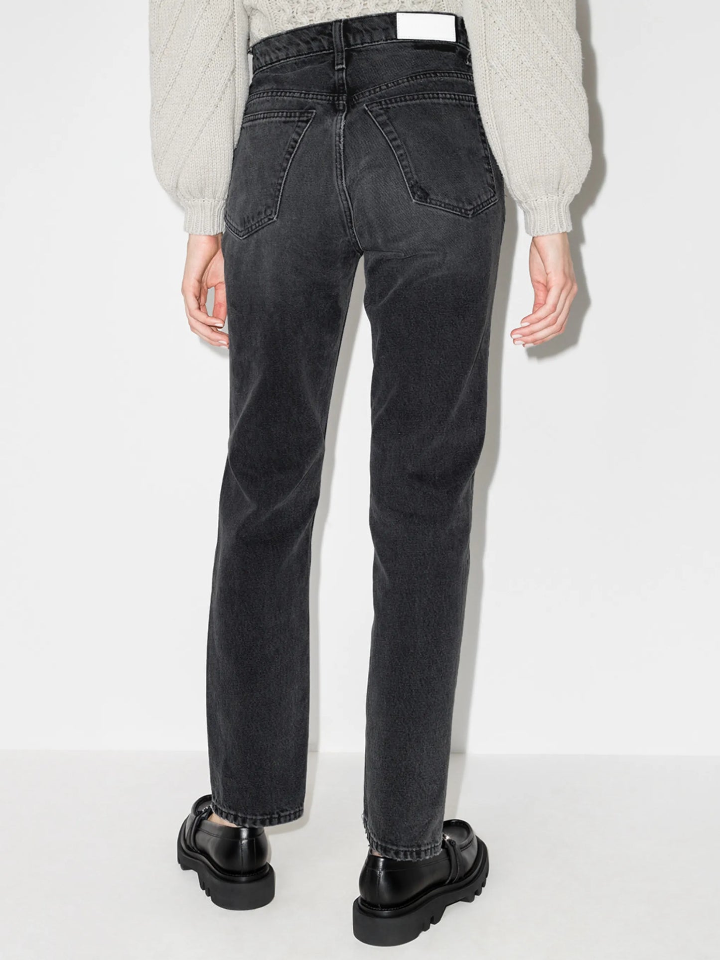 70s high-waist straight-leg jeans