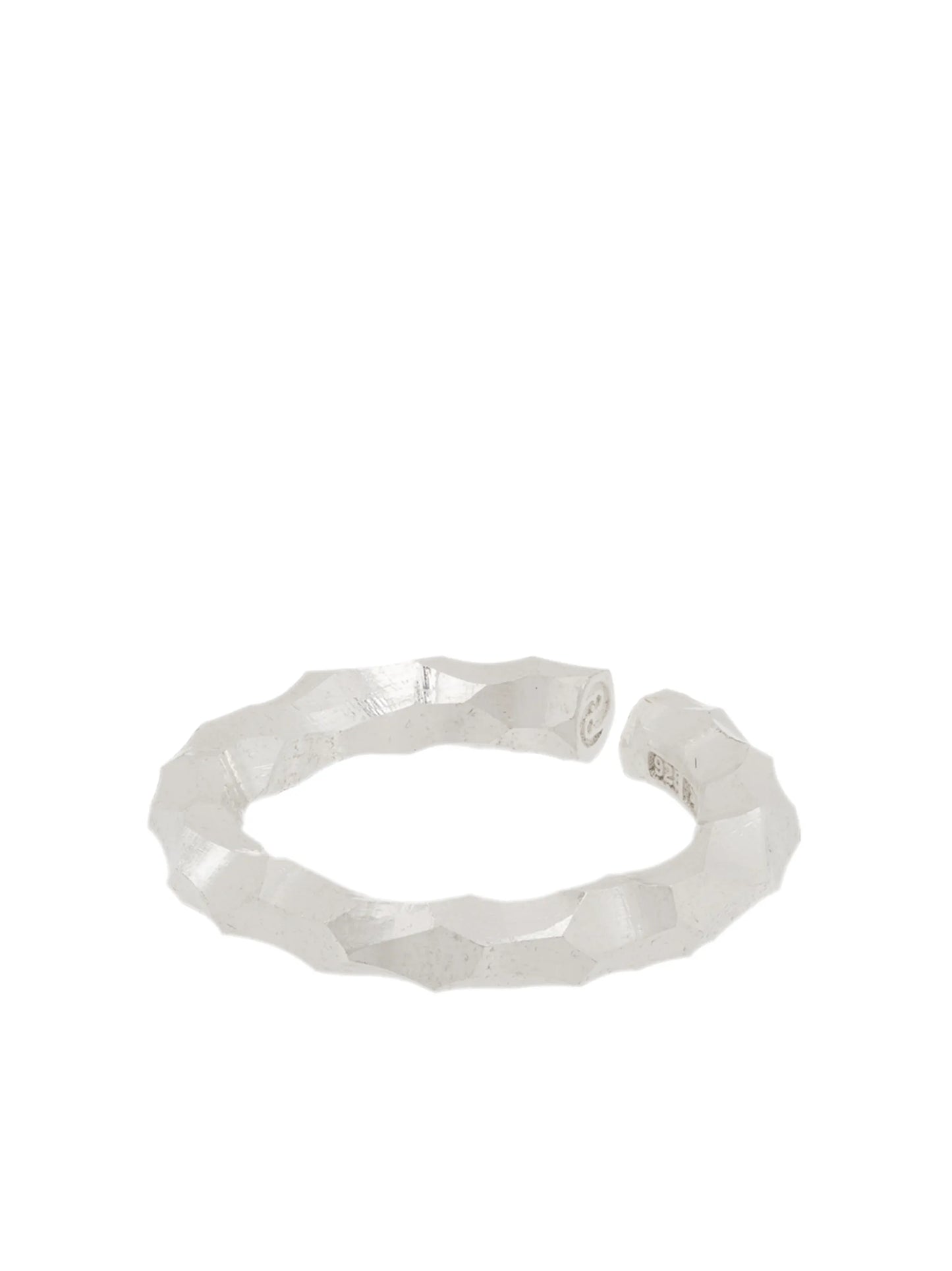 Almost sterling silver hammered-effect ring