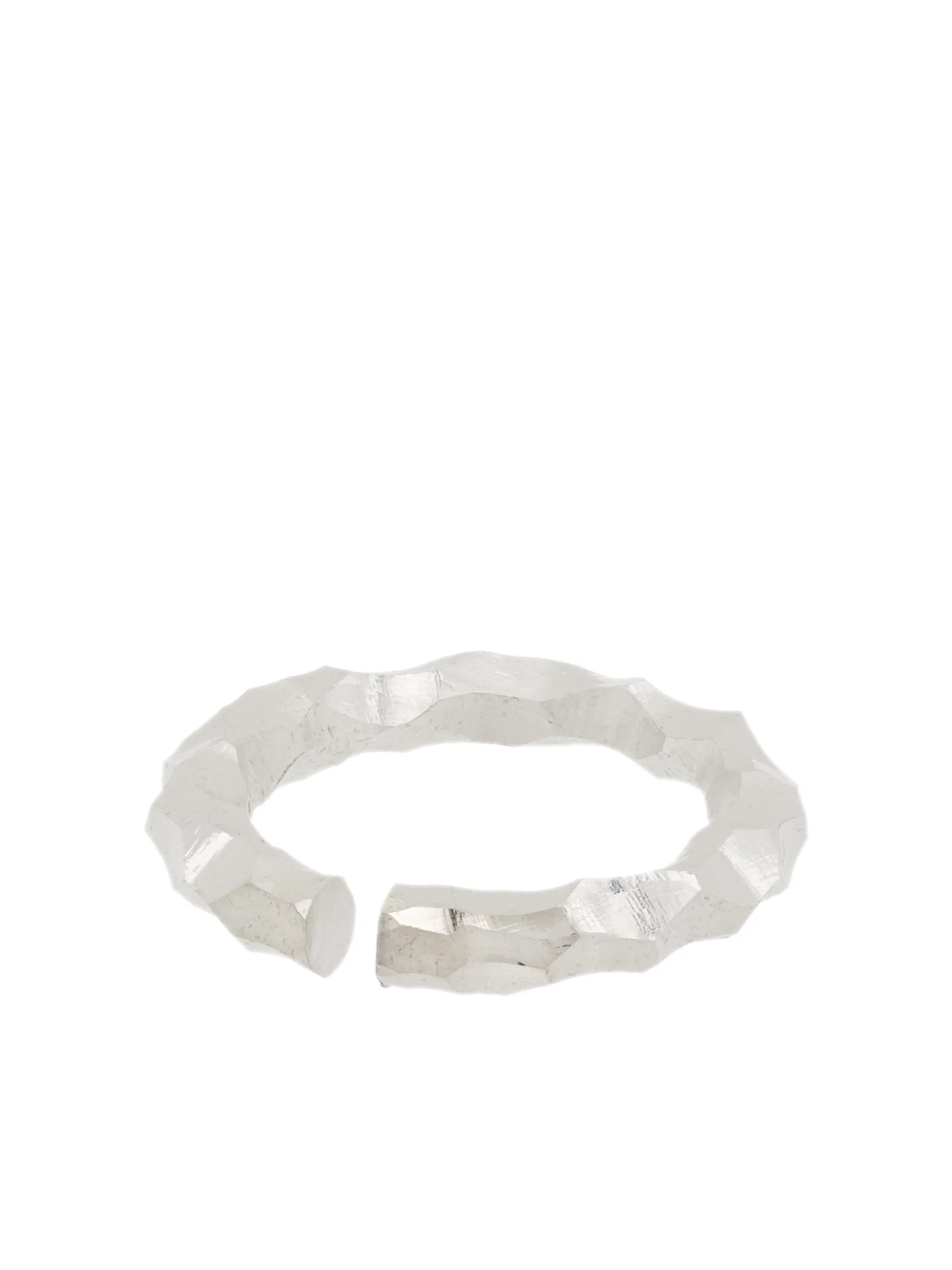 Almost sterling silver hammered-effect ring