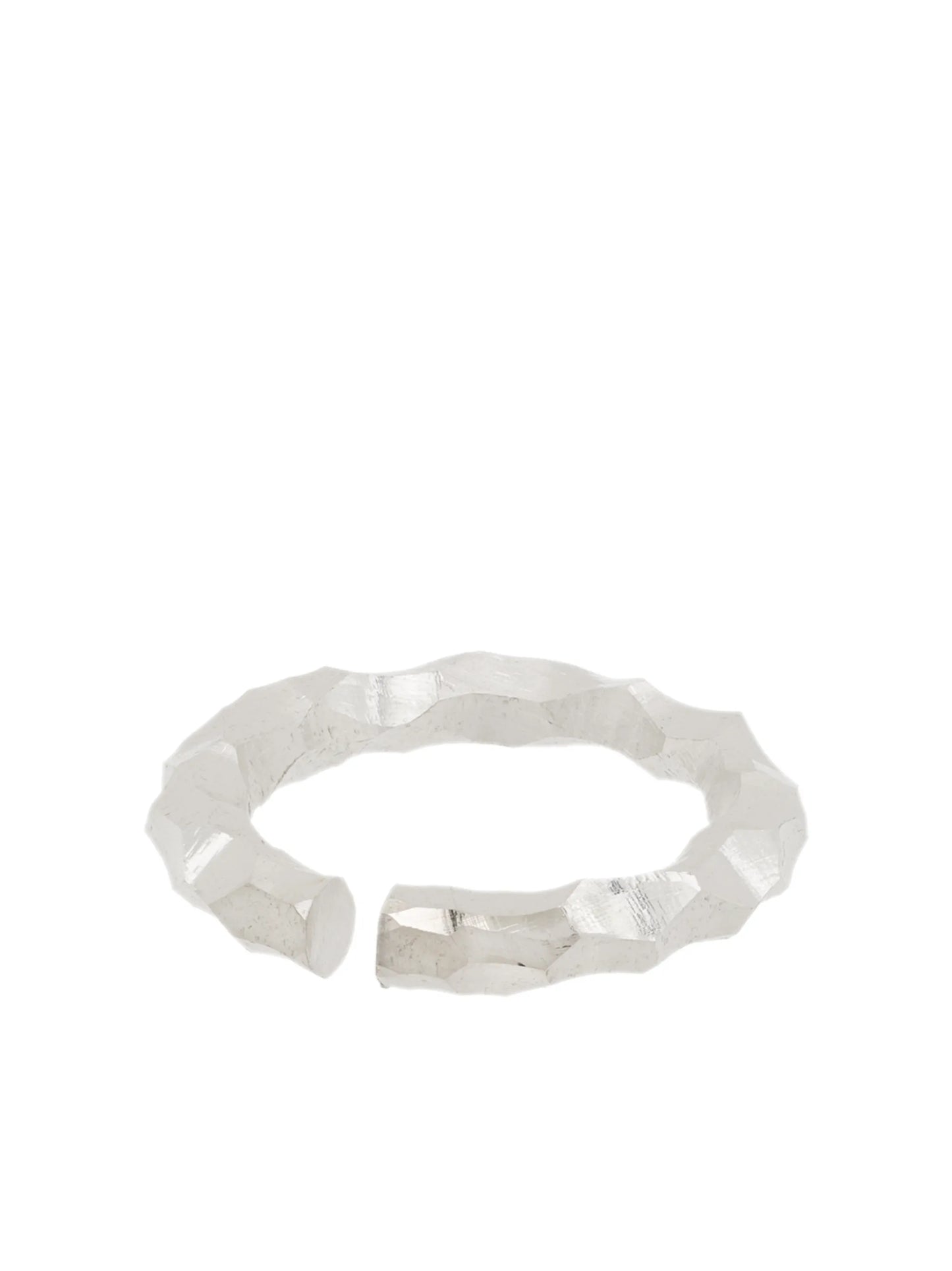 Almost sterling silver hammered-effect ring