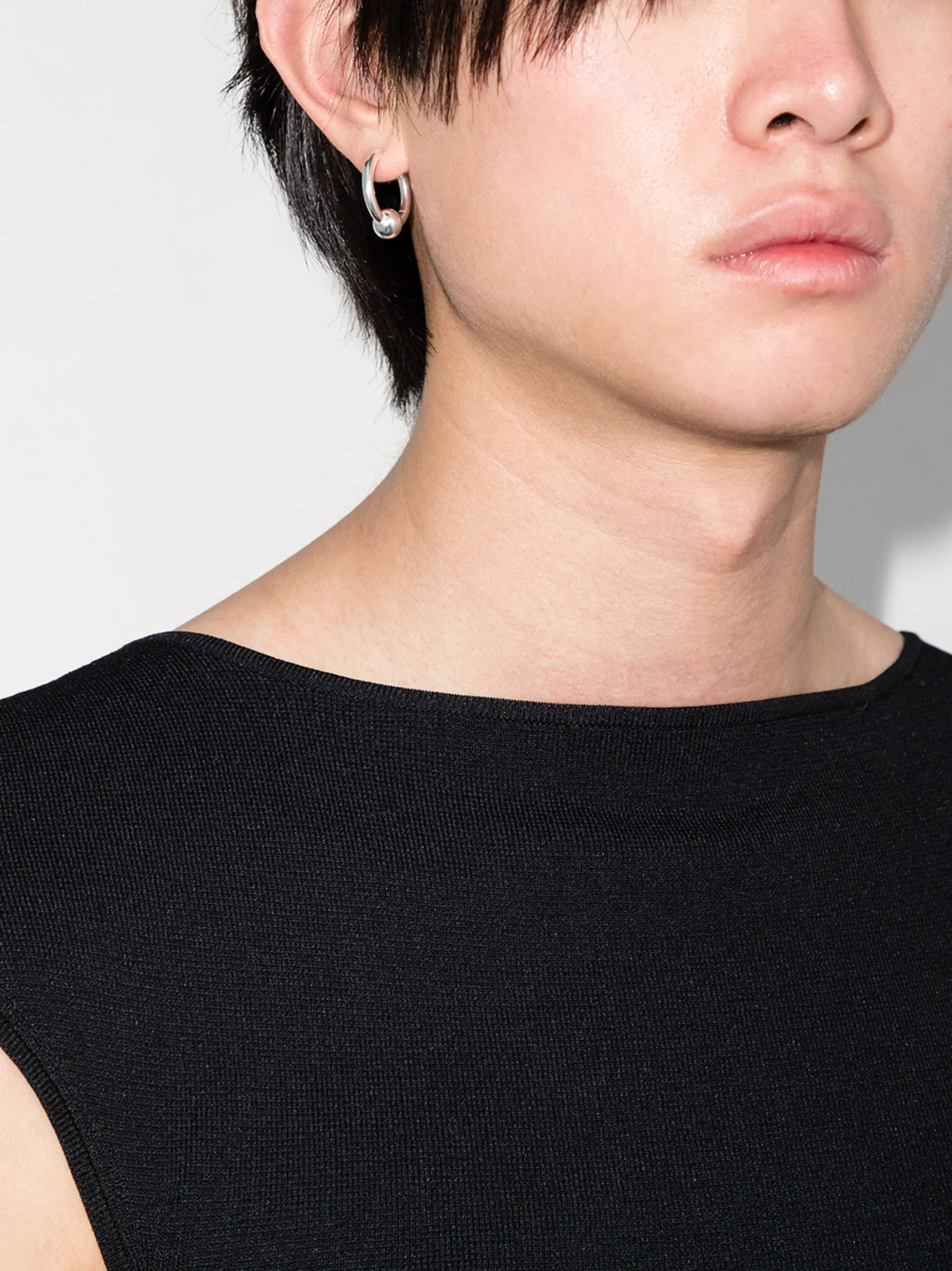 sterling silver single hoop earring